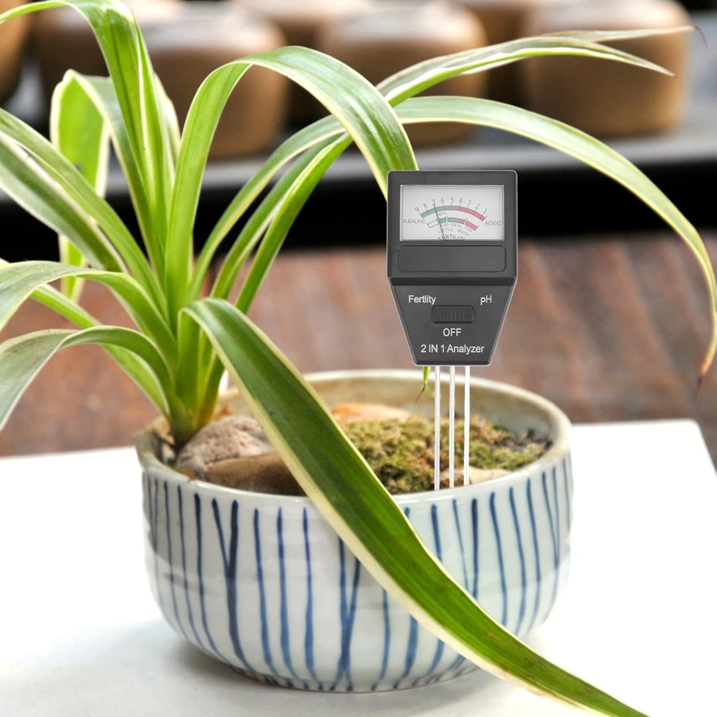aqxreight 2 in 1 Soil Meter Fertility Tester with 3 Probes ABS Soil Me