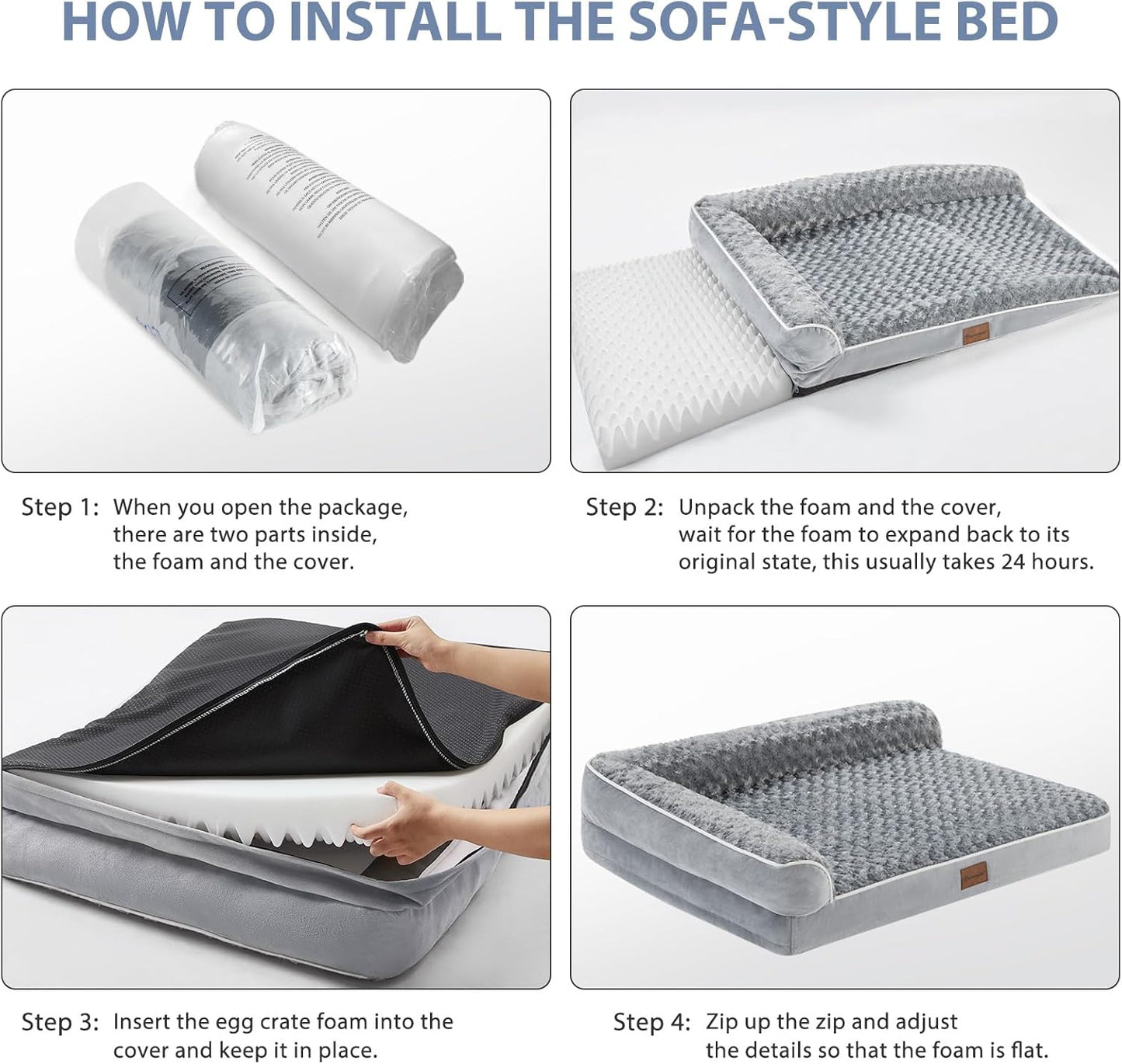 BFPETHOME Orthopedic Dog Bed for Large Dogs-Big Waterproof Sofa Dog Be
