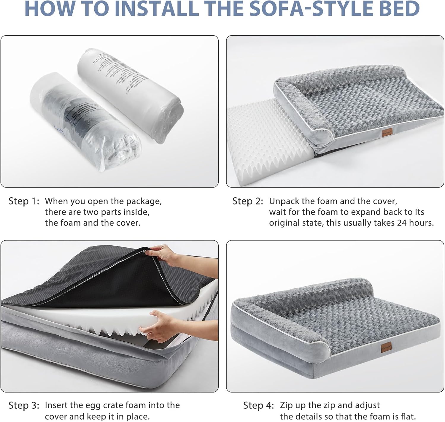 BFPETHOME Orthopedic Dog Bed for Large Dogs-Big Waterproof Sofa Dog Be