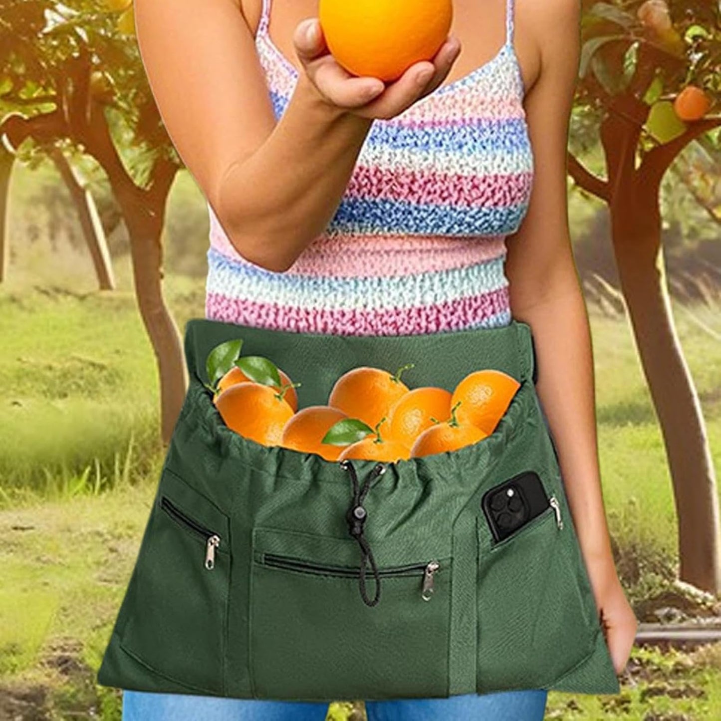 Gardening Apron with Pockets, Waterproof Garden Tool Apron, Heavy Duty Safety Gardening Accessories for Storing Small Items Picking Tools Fruit, Fabric for Outdoor Yard Work Home Improvement Daily Use