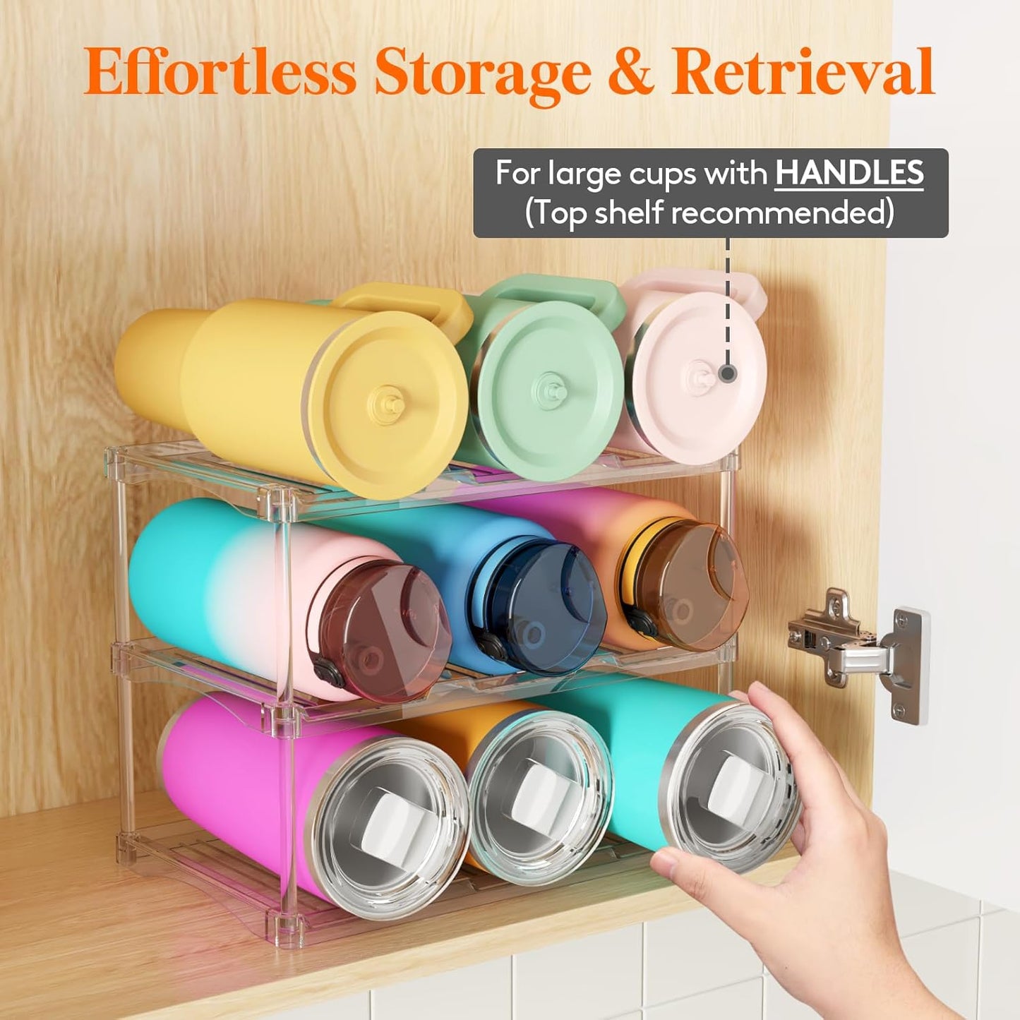 Lifewit Stackable Bottle Storage Organizer, Clear Freestanding Wine Ho