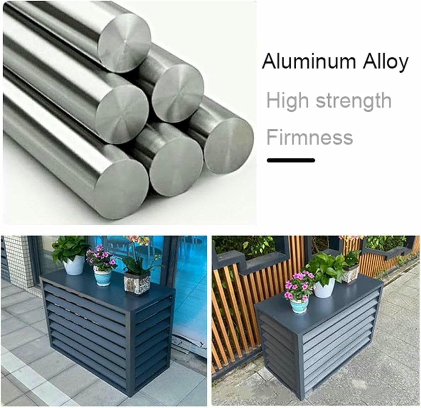 Outdoor Air Conditioner Cover Hideaway Fence, Aluminum Air Conditioner Cover, Decorative Plant Stand, Waterproof Partition Fence~/