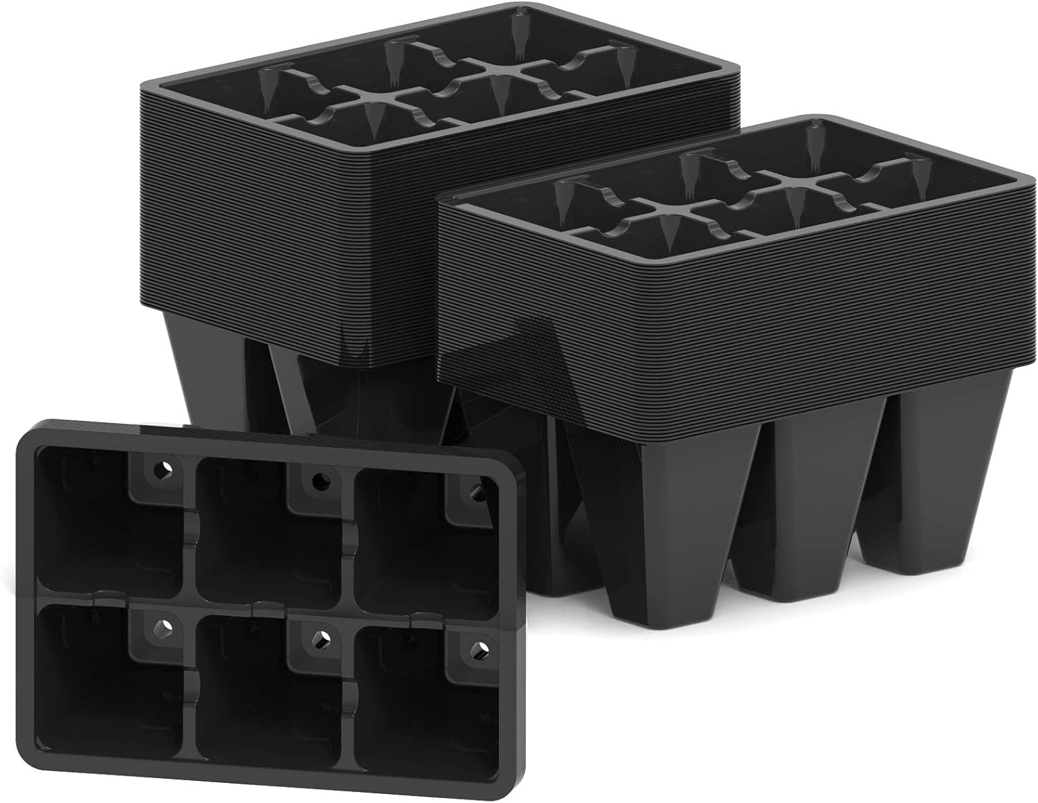 Gardzen 120 Pack 6-Cell Seed Starting Tray for Seedlings, Plant Starte