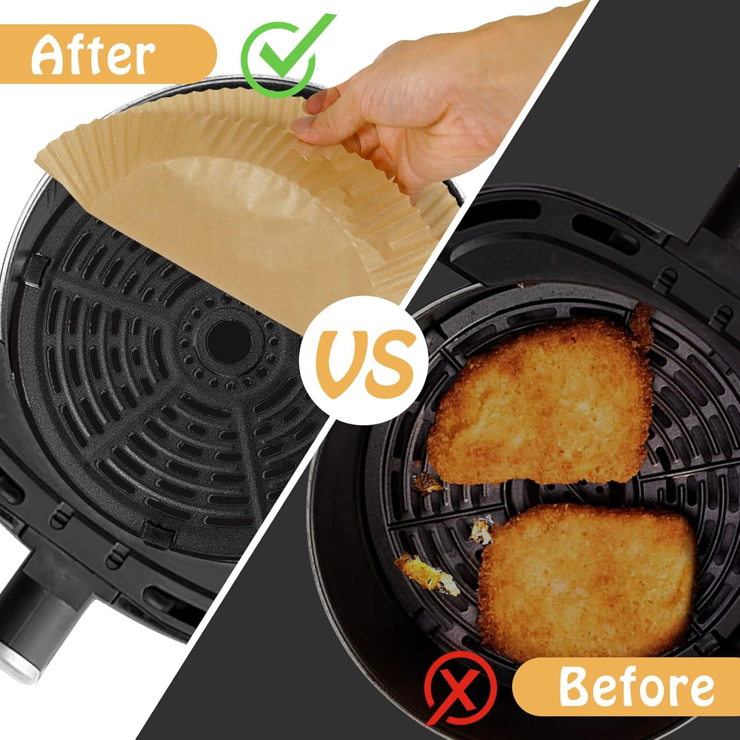 Air Fryer Liners for Ninja Air Fryer, 125 Pcs Disposable Paper Liner f