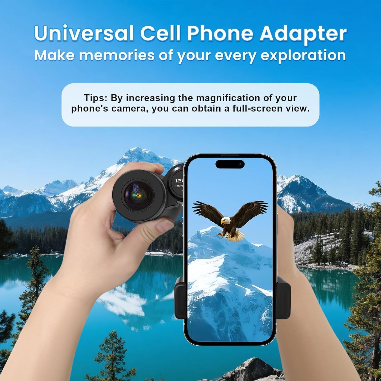 12X50 Professional Binoculars for Adults, High Power Binoculars with Phone Adapter/BAK4 Prism/FMC ED Lens/Low Light Night Vision/IP67 Waterproof for Bird Watching, Hunting, Outdoor, Hiking, Concerts