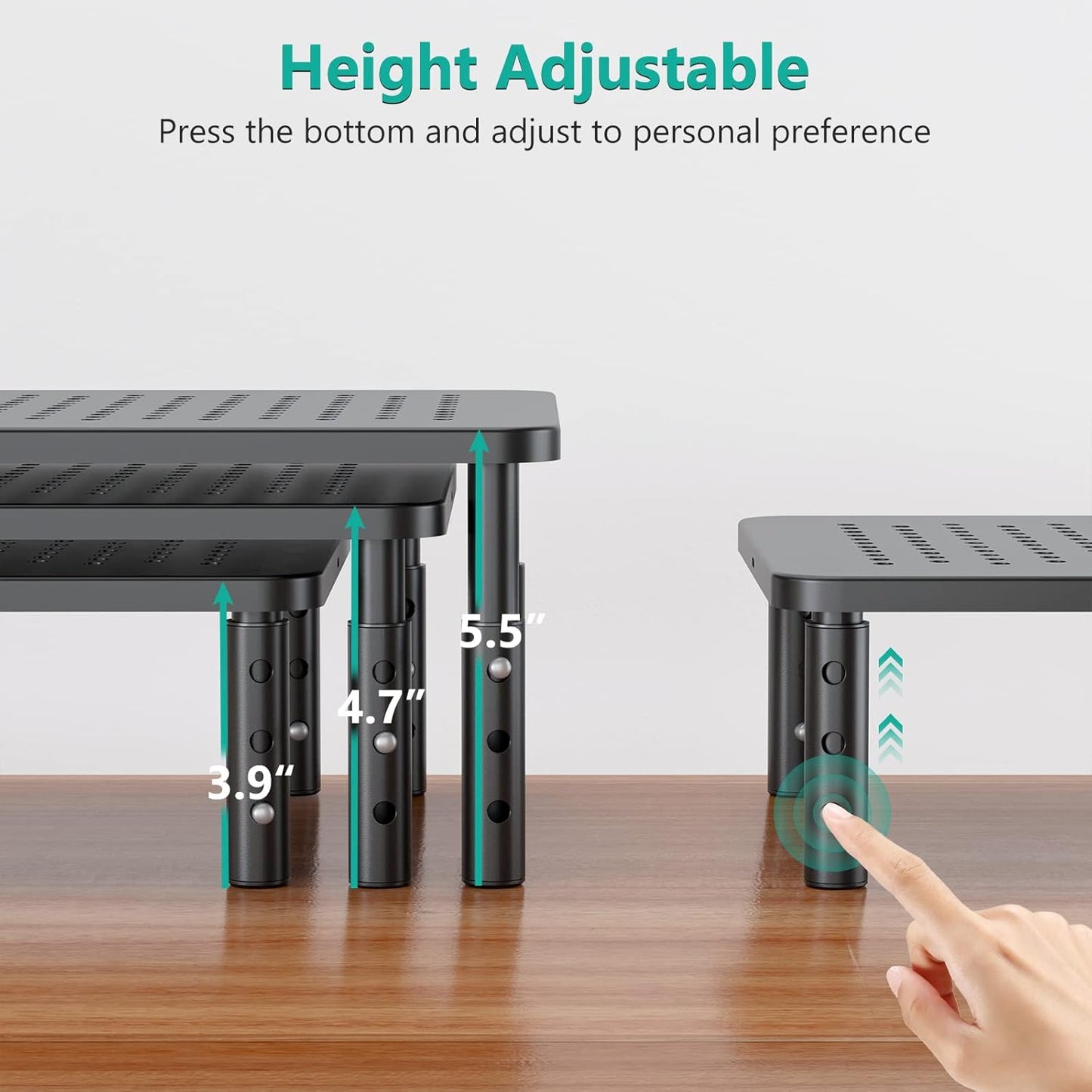 WALI Computer Monitor Stand for Desk, Adjustable Laptop Riser, Desk Mo