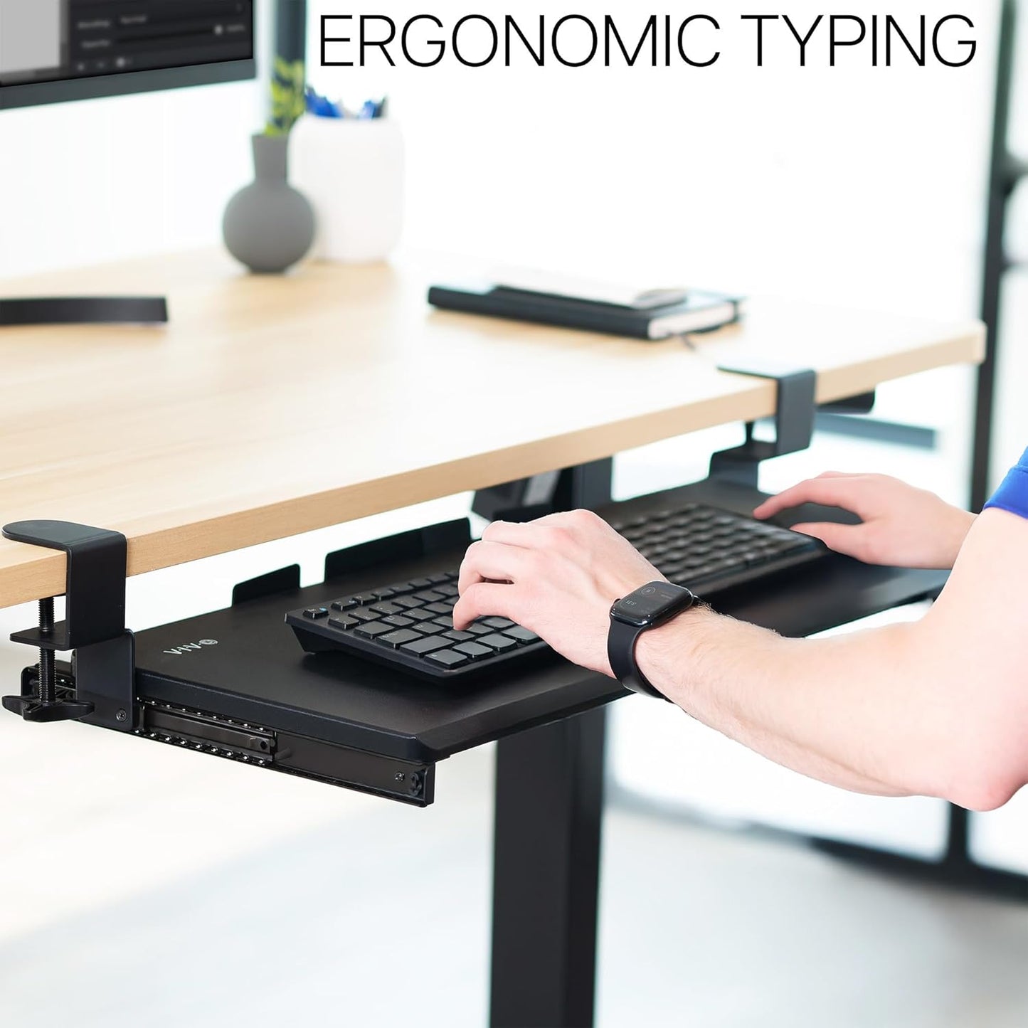 VIVO Large Keyboard Tray Under Desk Pull Out with Extra Sturdy C Clamp