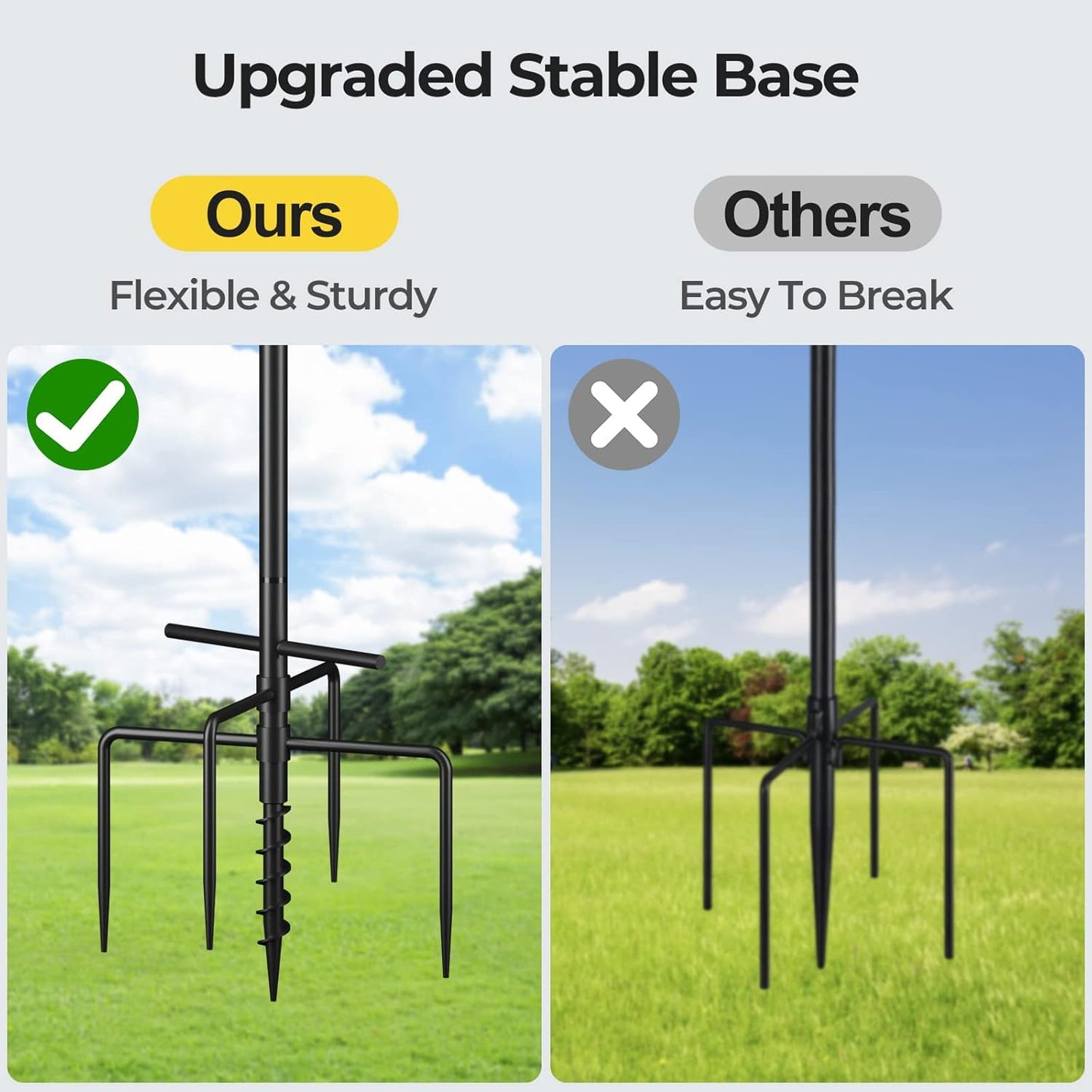 Garden Bird House Pole for Outdoor, BITNIN 92 Inch Heavy Duty Bird Feeder Pole Stand with Squirrel Proof Baffle 4 Shepherd Hooks, 5-Prong Base Bird Feeding Station Adjustable Height