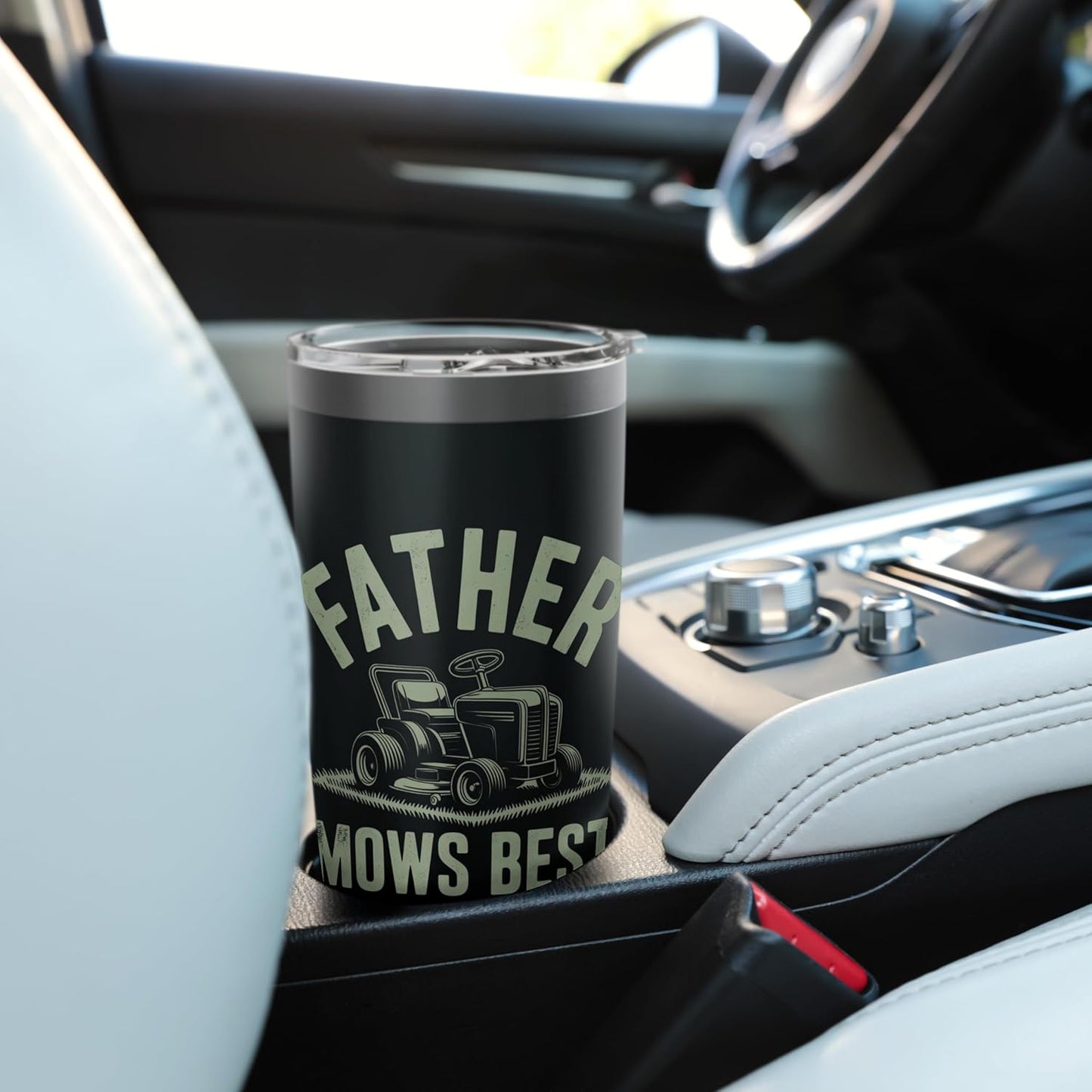 father mows best funny fathers day dad jokes lawn mowing Stainless Steel Insulated Tumbler