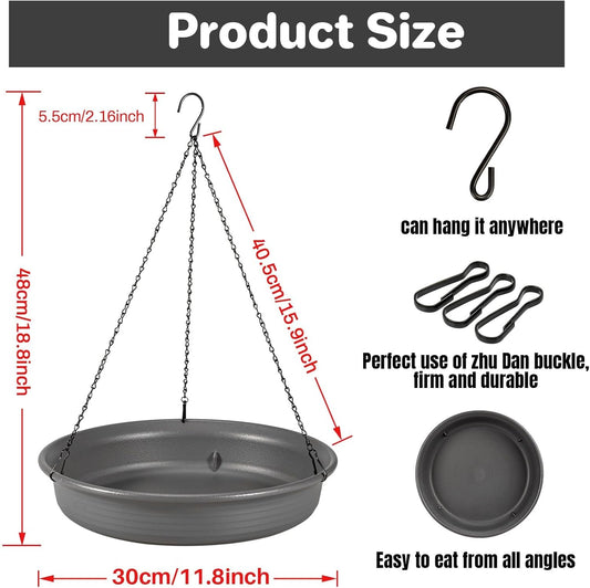 Hanging Bird Bath Hanging Bird-Feeder - CARGEN Garden BirdBath Tray Wildlife Feeder Plate Water Bowl or Water Bowl for Outdoors Garden Patio Decoration