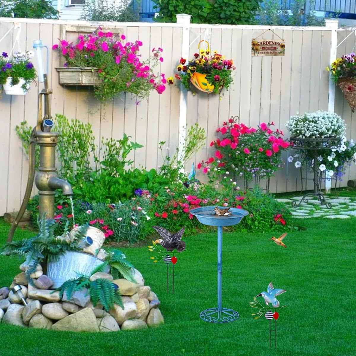 Bird Baths for Outdoors 25.5 Inch Height Outdoor Garden Bird Feeder Me