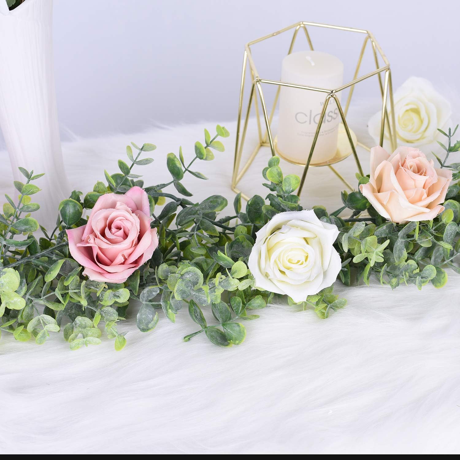 DearHouse Faux Eucalyptus Garland Plant, 2 Pack Artificial Vines Hangi