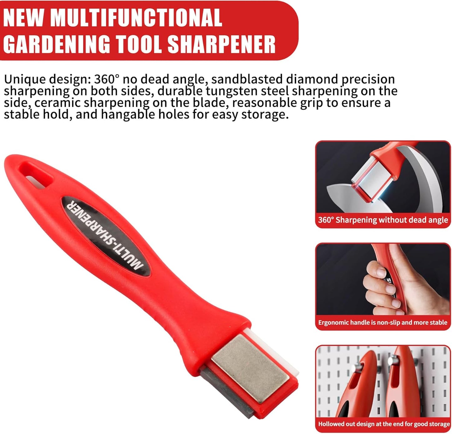 Garden Tool Sharpener,Tool Maintenance， suitable for all kinds of scissors, knives, axes and other sharpening