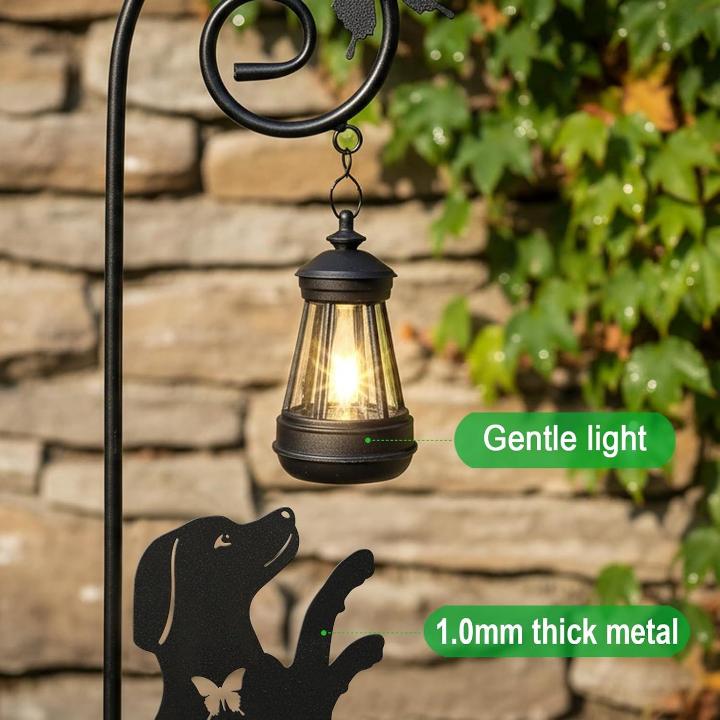 Metal Dog Stake with Solar Lights Outdoor Decorative,Beagle Lawn Ornaments,Womens Gifts Unique,Garden Silhouette Animal Decor