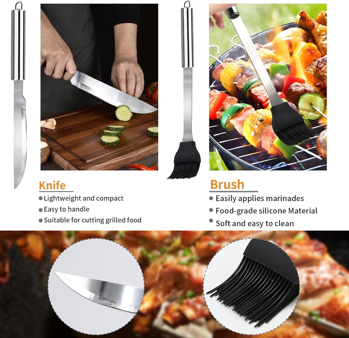 11Pcs Stainless Steel BBQ Grilling Accessories Set, Dad Gifts for Fath