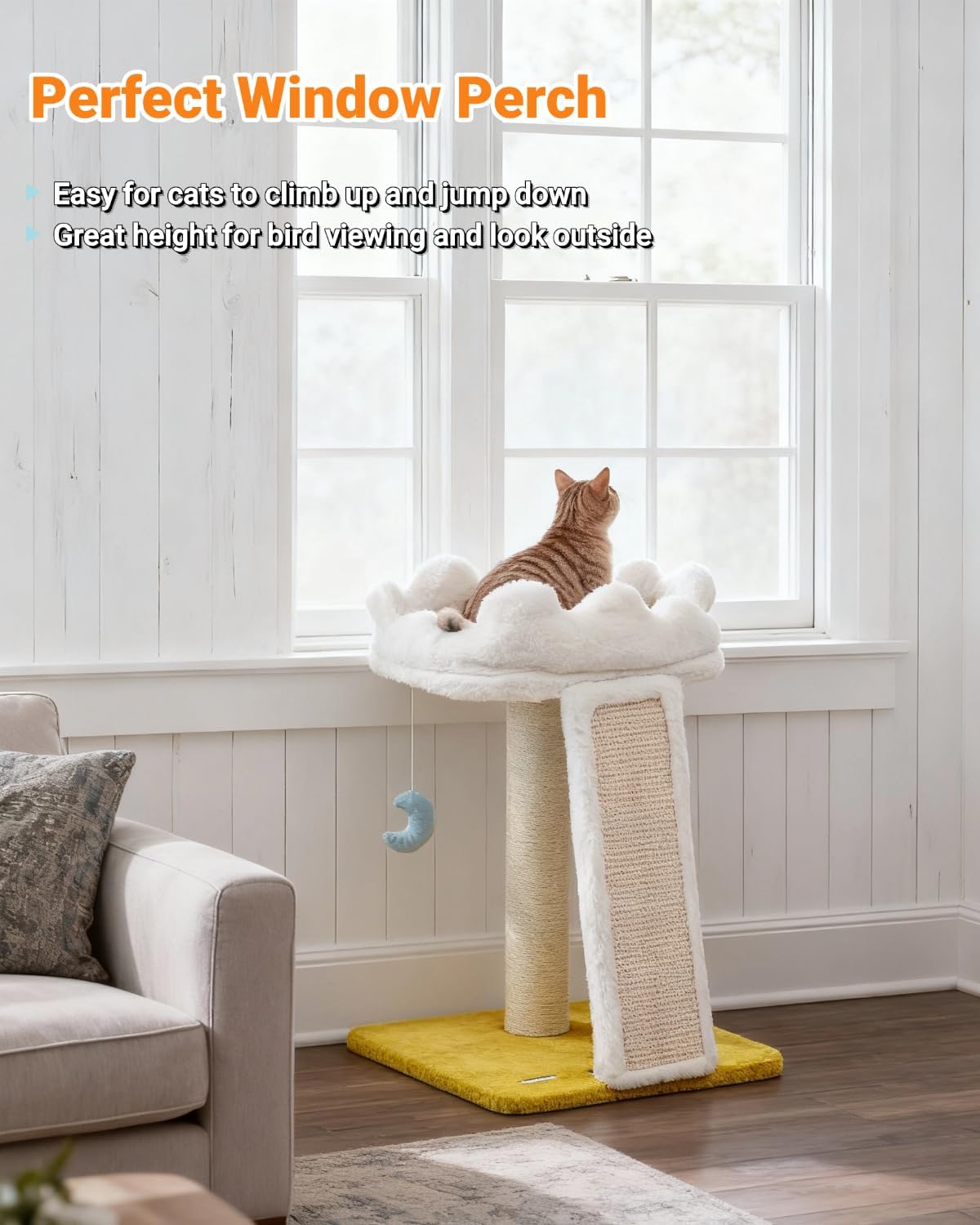 Happi N Pets New Cloud Cat Tree Tower, Cat Scratching Post with Bed, S