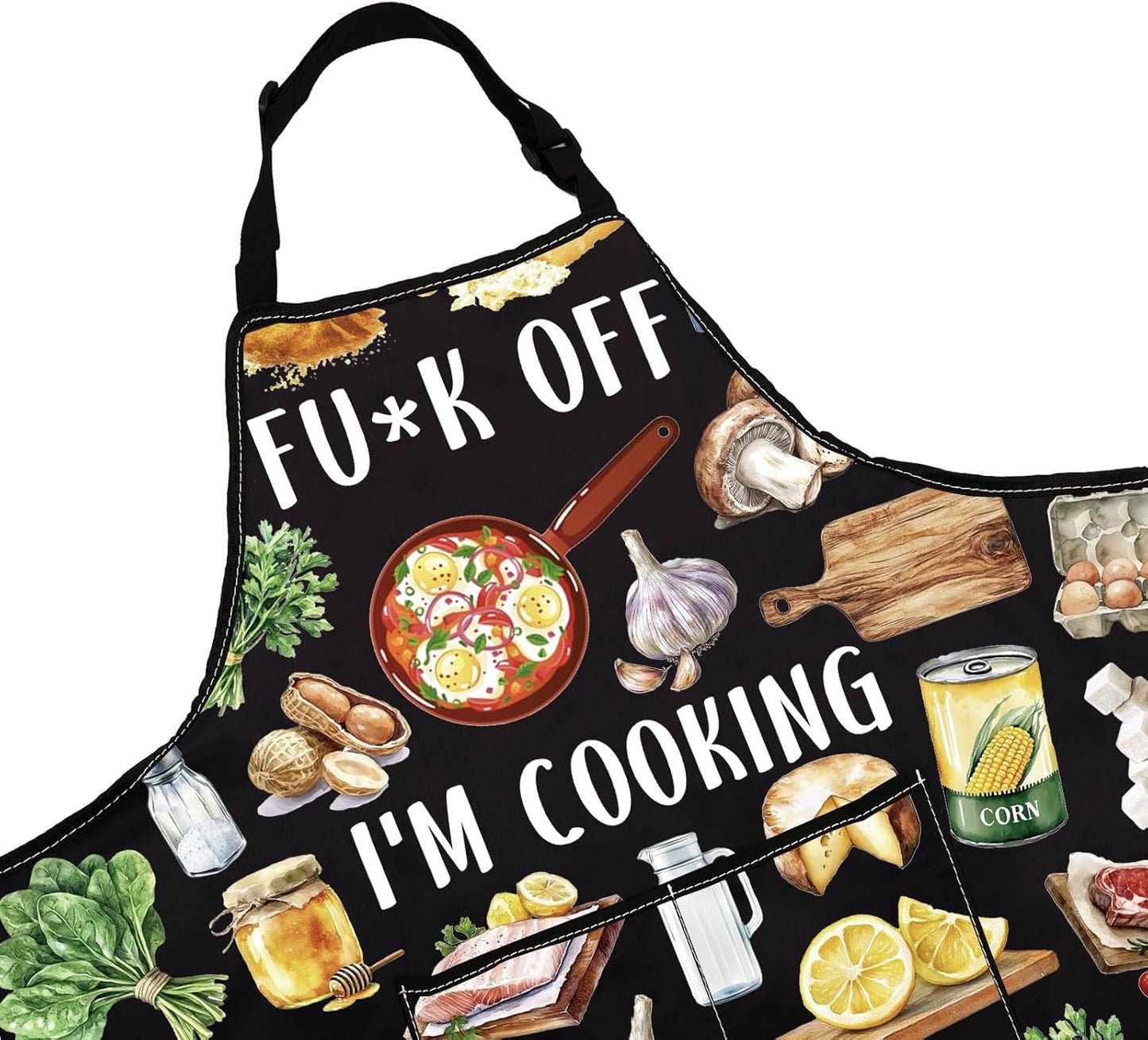 WCGXKO Fu*k off I’m Cooking Kitchen Apron Cooking Gift Rude Profanity Gift Sarcasm Cooking Chef Merch