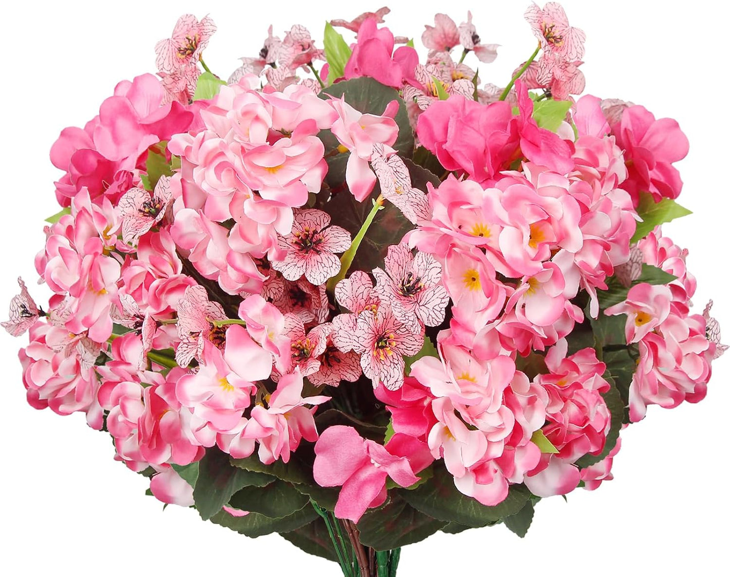 7 Pcs Artificial Flowers for Outdoors Impatiens Silk Geraniums Flowers UV Resistant Faux Impatiens Flowers for Outdoor Planters Pot Patio Garden Hanging Basket Porch Table Indoor Decor Hot Pink