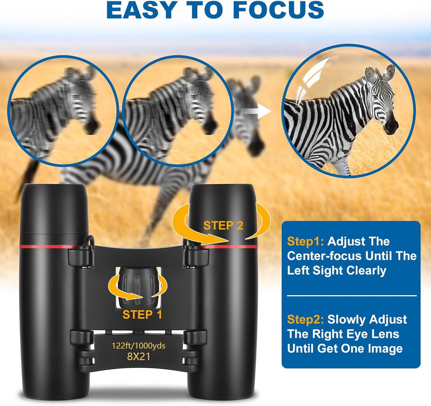 Compact Binoculars, Lightweight Foldable Small Binoculars for Adults and Kids, Portable Waterproof for Bird Watching, Traveling, Theater, Opera, Concert, Hiking, Sightseeing