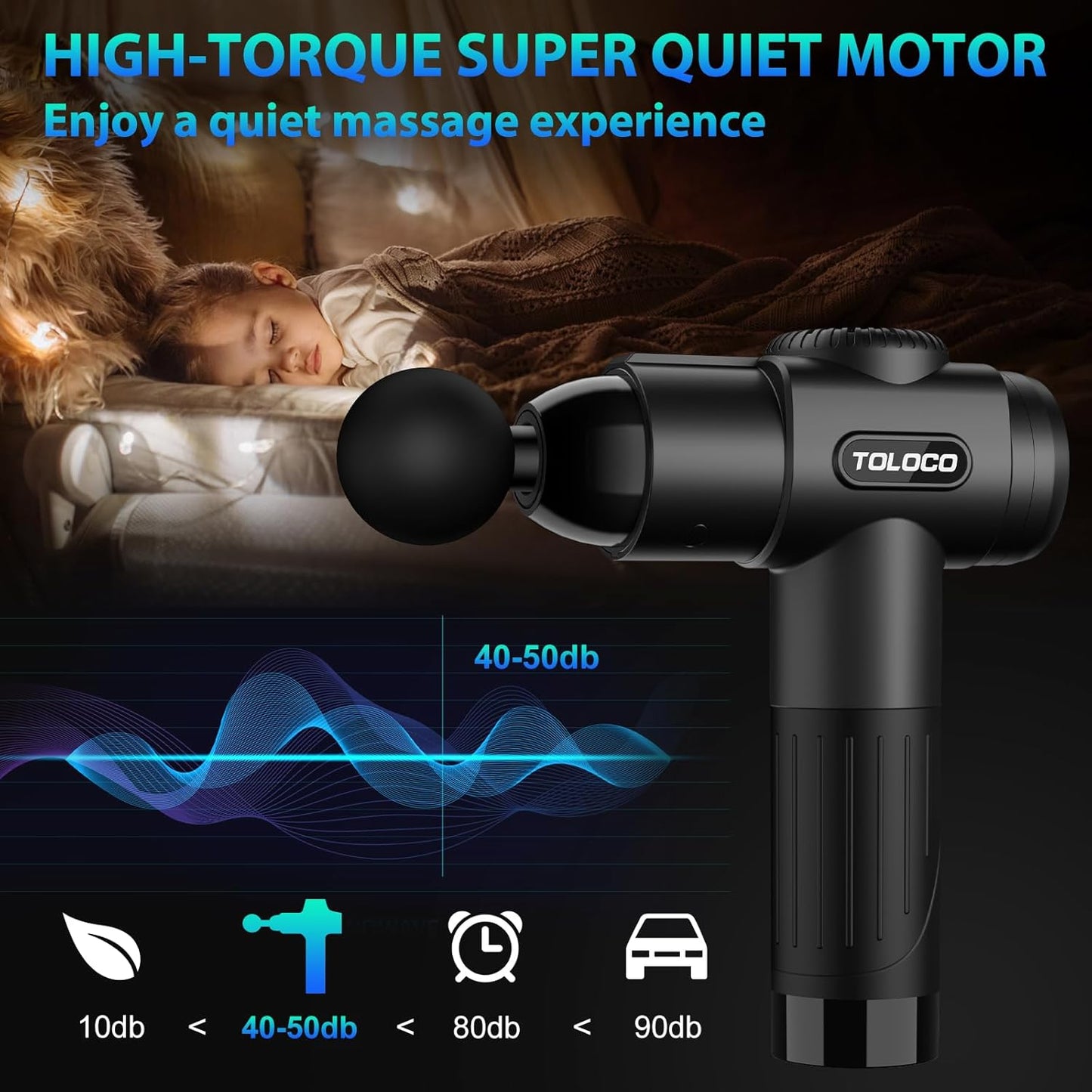 TOLOCO Massage Gun, Deep Tissue Back Massage for Athletes for Pain Rel