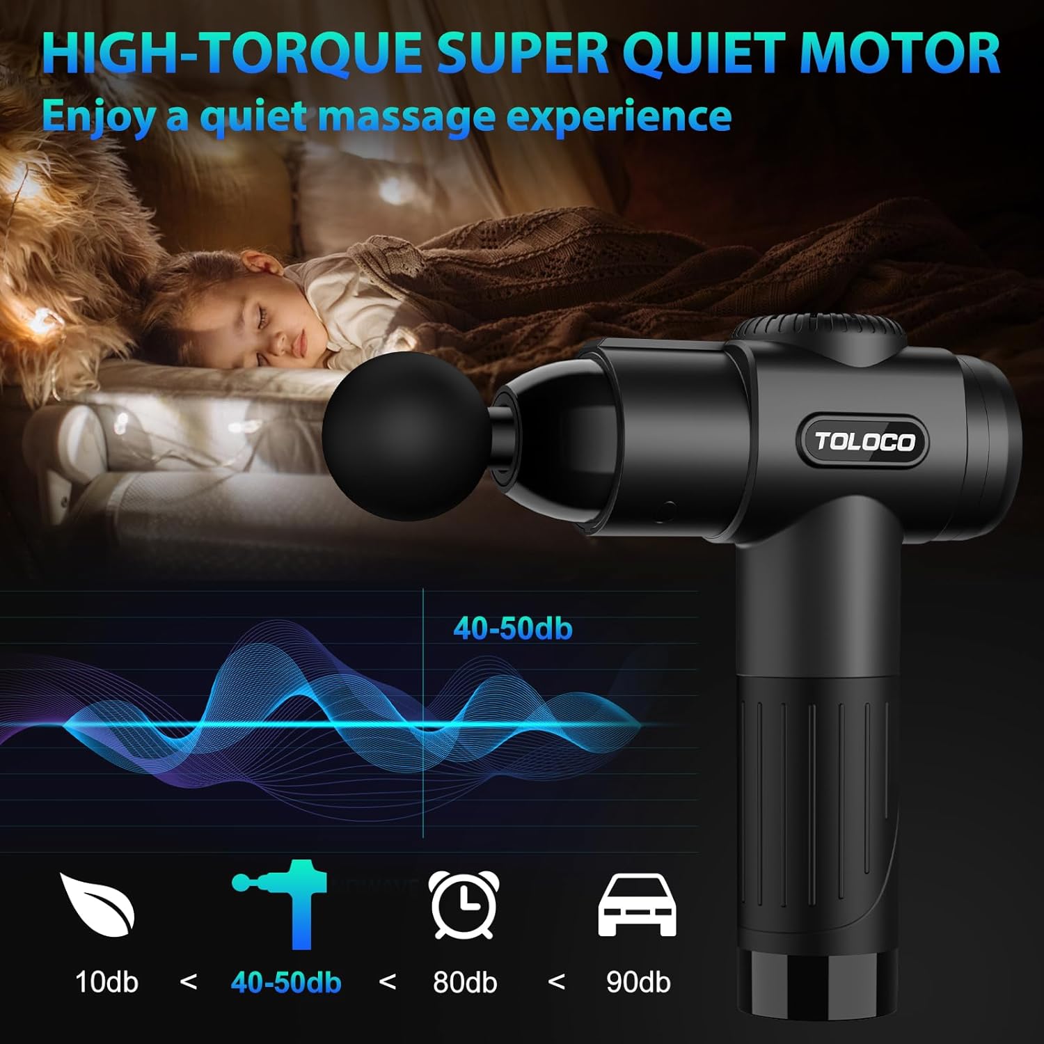 TOLOCO Massage Gun, Deep Tissue Back Massage for Athletes for Pain Rel