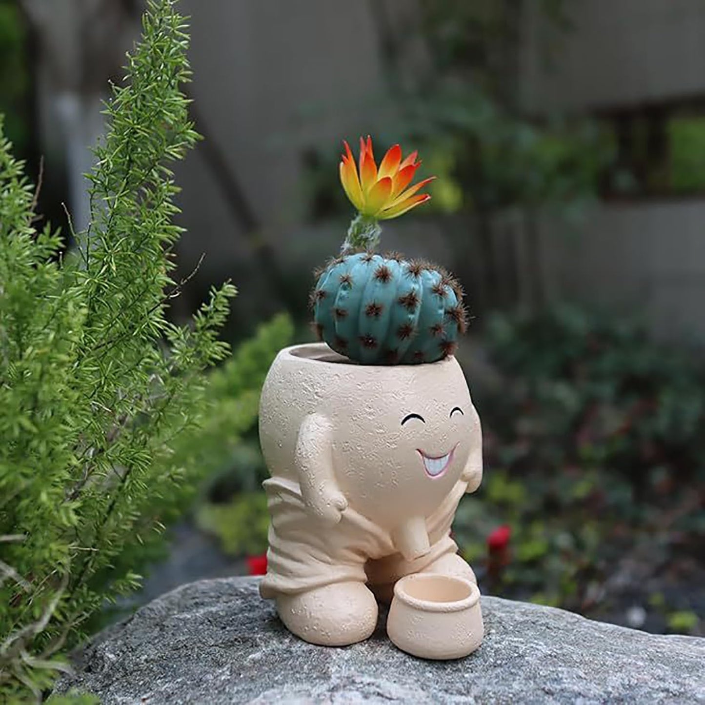 Head Planter,Unique Face Flower Vase Peeing Pot Head Planter for Indoor and Outdoor Decor, Cute Cactus Face Funny Office Plant Pots, Novelty Gift Set