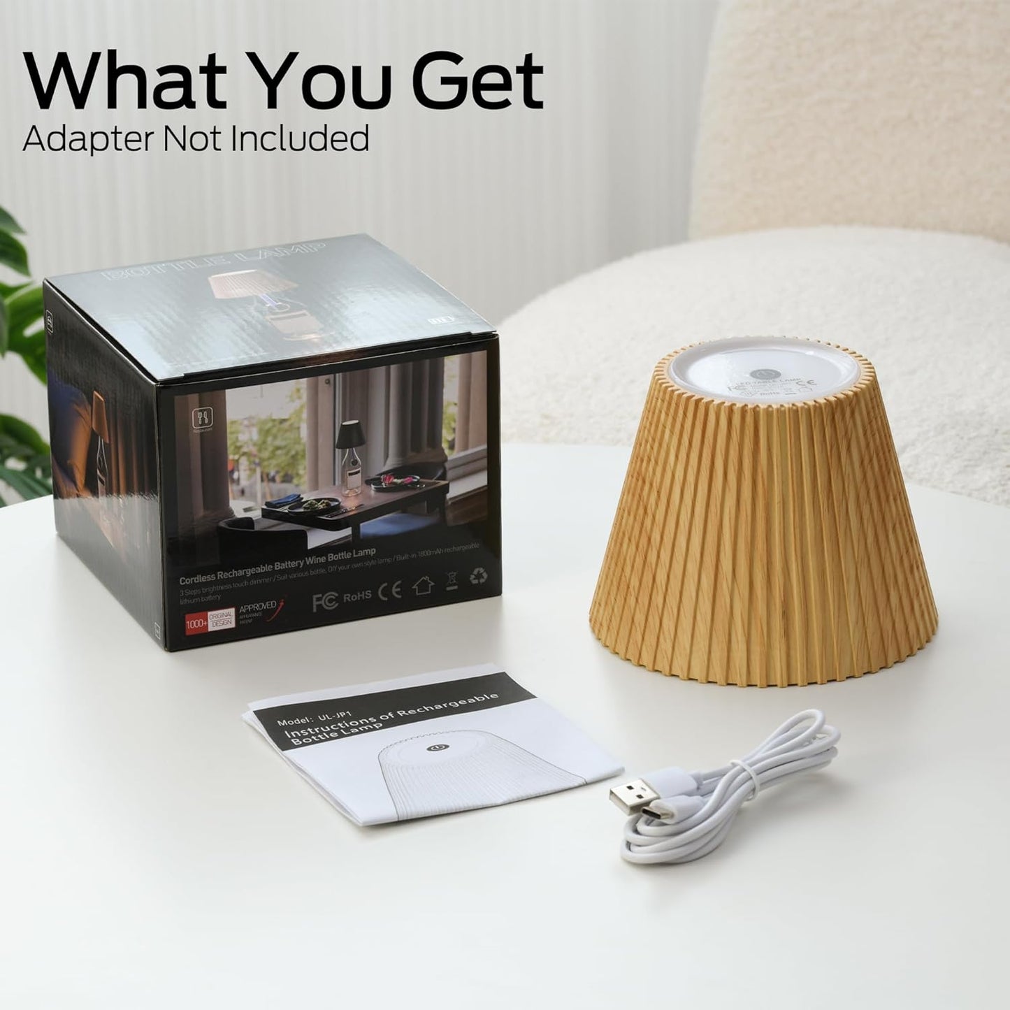 WILIT Wireless Bottle Lamp Shades for Table Lamps, 3 Level Brightness 