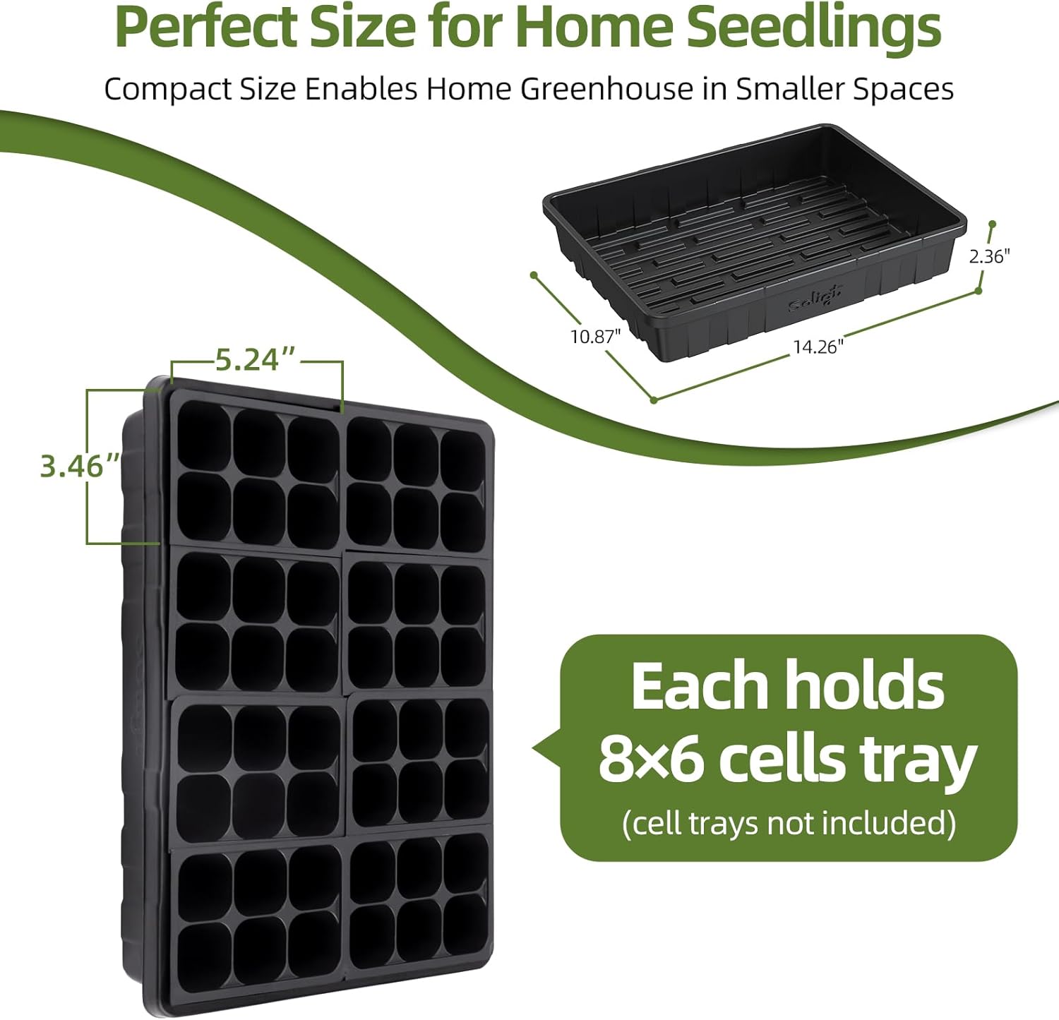 SOLIGT Extra Thick Heavy Duty 10 Pack Seed Starting Trays - Microgreen