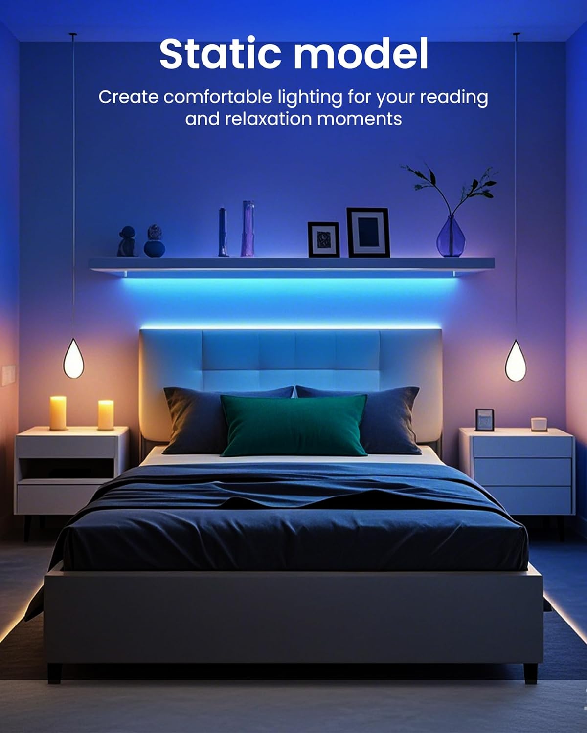 VOLIVO LED Strip Lights for Bedroom 200ft, Smart Bluetooth RGB Light S