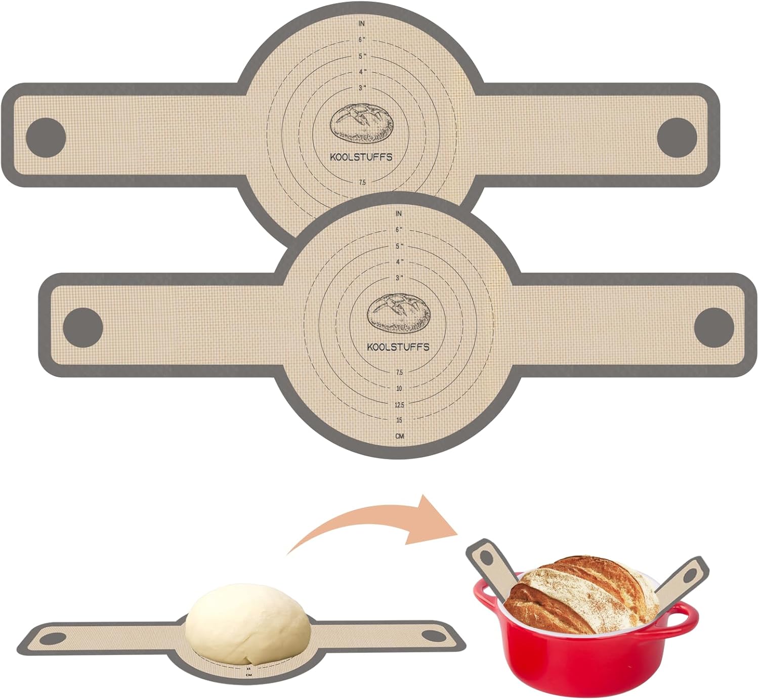 Silicone Bread Sling for Dutch Oven, 2 PCS Non-Stick & Easy Clean Reus