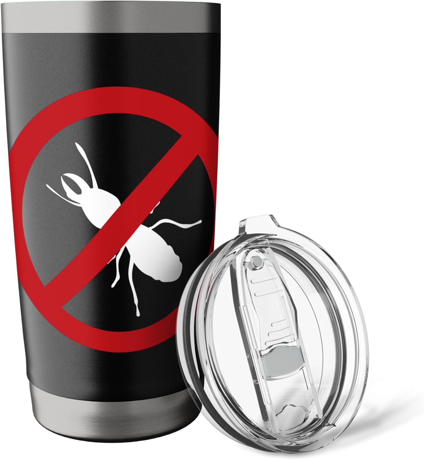 Pest Control Earwig Sign Gag Halloween Gift No Bugs Allowed Stainless Steel Insulated Tumbler