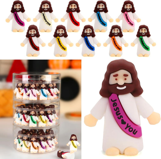 100 Pcs Little Jesus Figures, Jesus Loves You Figures, Mini Jesus Figu