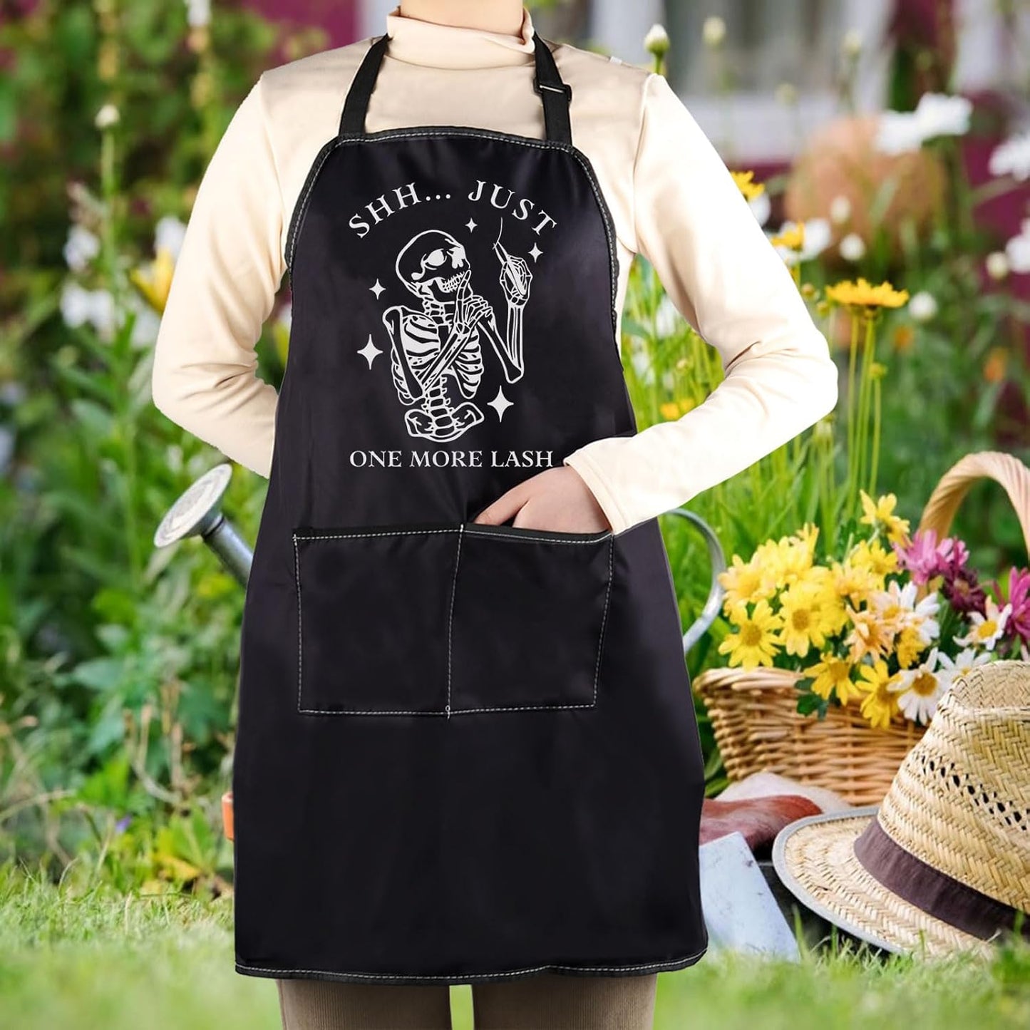 WCGXKO Shh Just One More Lash Kitchen Apron Beauty Lashes Gift Makeup 