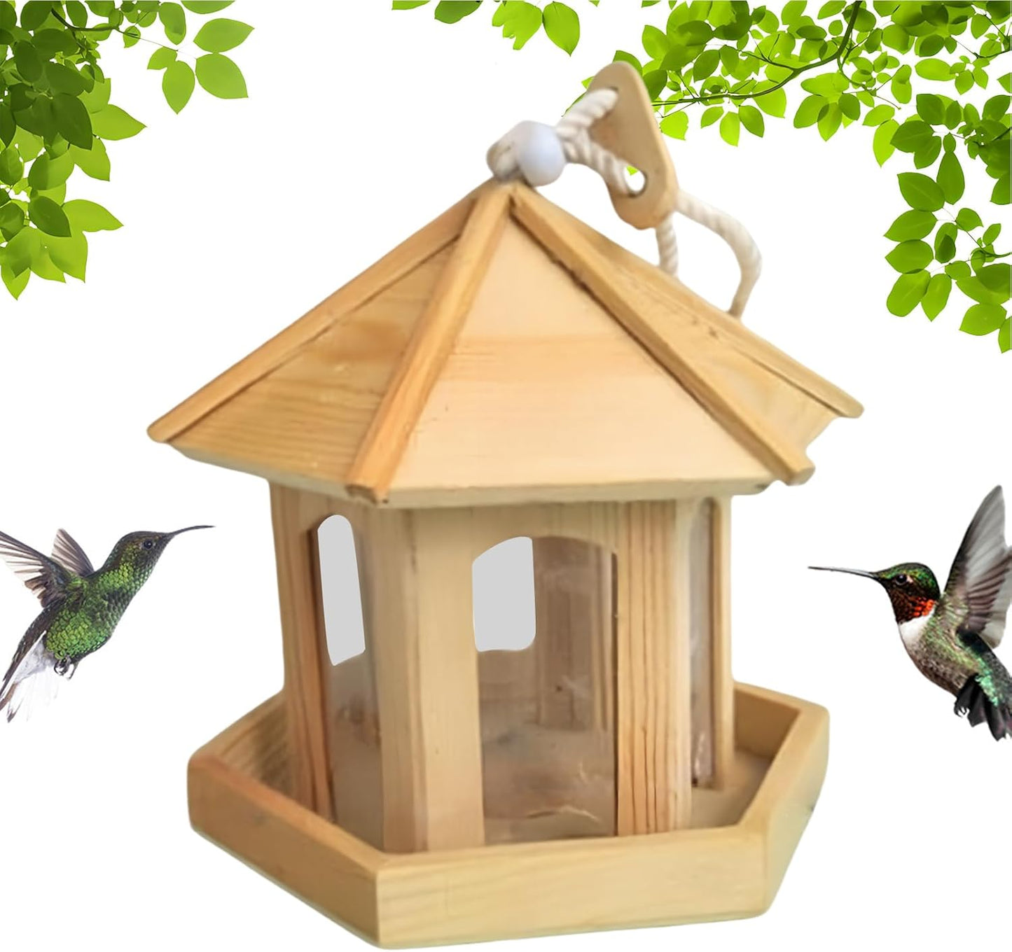 Bird Feeders for Outside | Hexagonal Garden Cage Ornament | Wild Bird Feeders,for Garden Backyard Patio Lawn Window Balcony Deck Wildlife Attraction