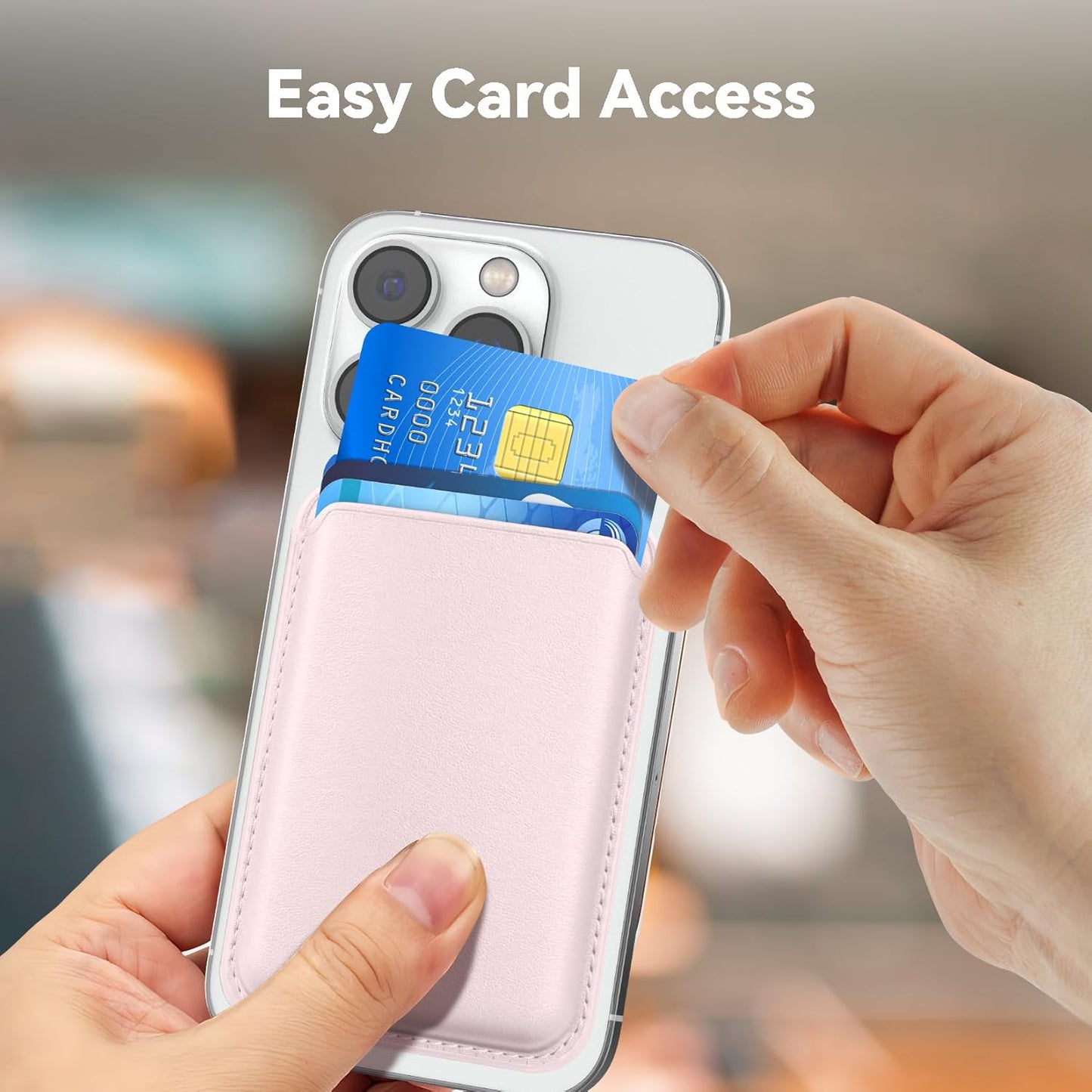 Magnetic Wallet Cell Phone Card Holder for Phone Case, Stronger Magnet