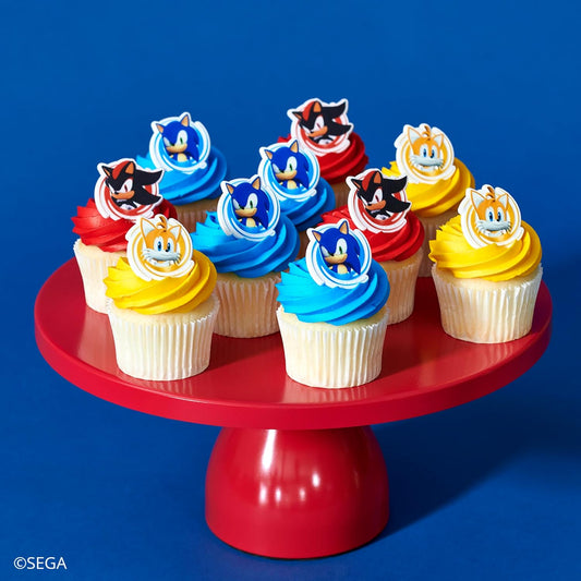 DecoPac Sonic the Hedgehog Rings, Cupcake Decorations Featuring Sonic,