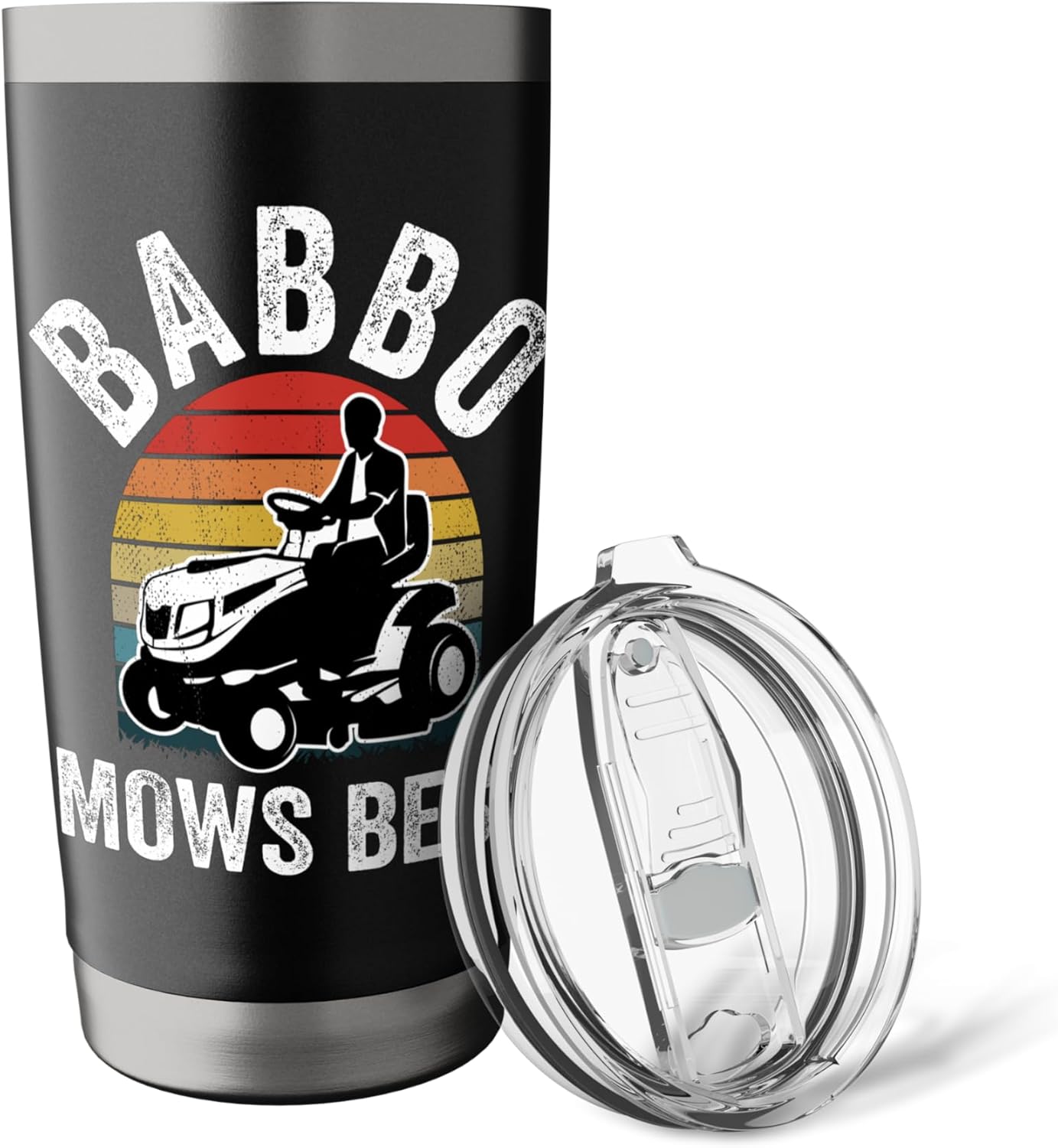 Babbo Mows Best Funny Gardener Lawn Care Father's Day Stainless Steel Insulated Tumbler