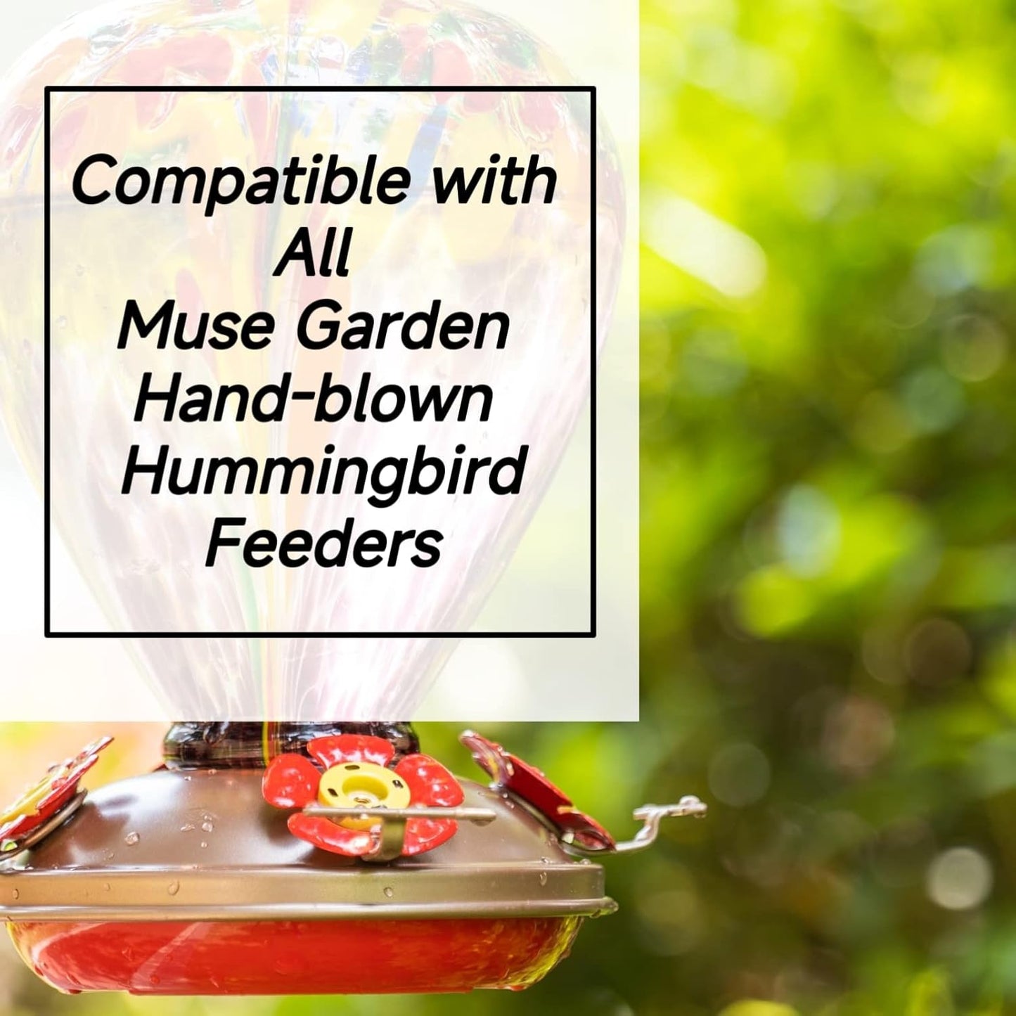 Muse Garden Upgraded Replacement Metal Base, Fits Hummingbird Feeders of Muse Garden Only, No Rust, Safe for Hummingbirds, Copper+Yellow Color Bottom