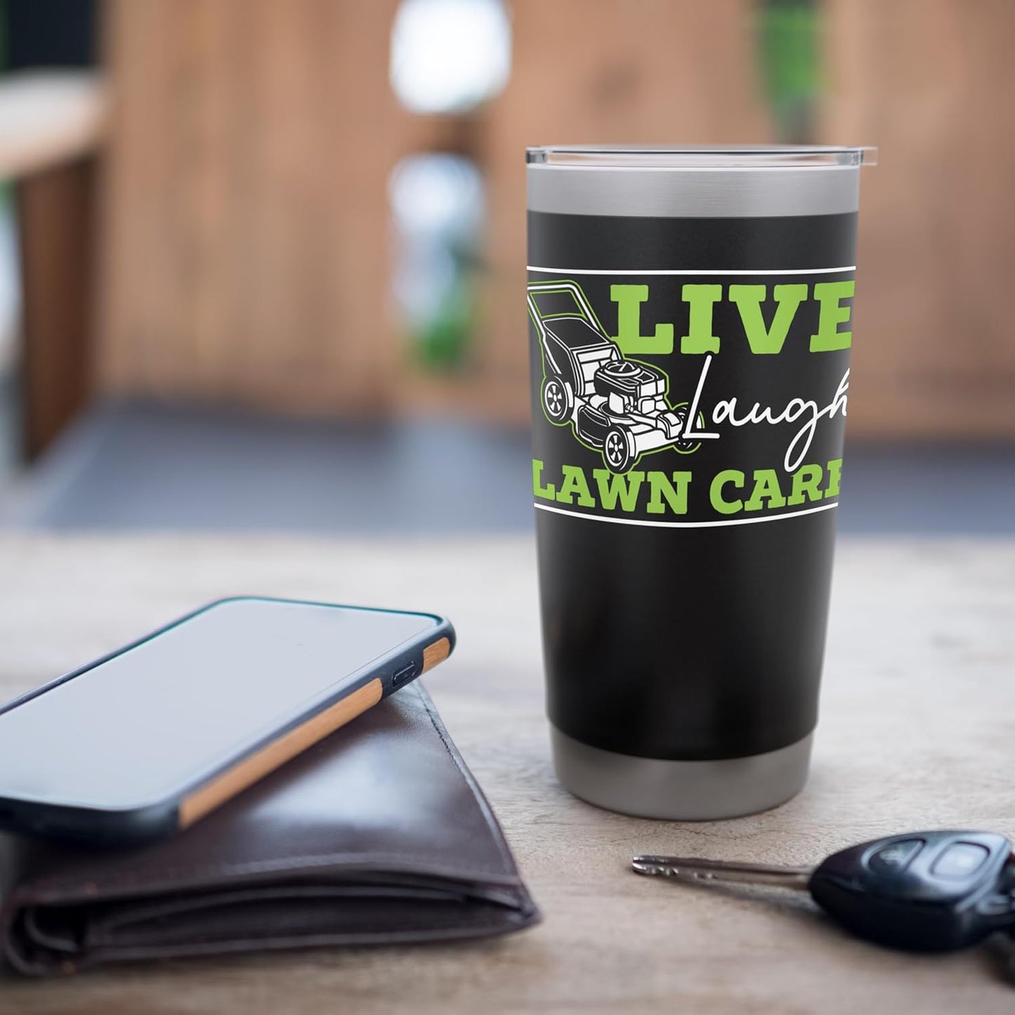 Live Laugh Lawn Care Landscape Lawn Mower Landscaper Garden Stainless Steel Insulated Tumbler