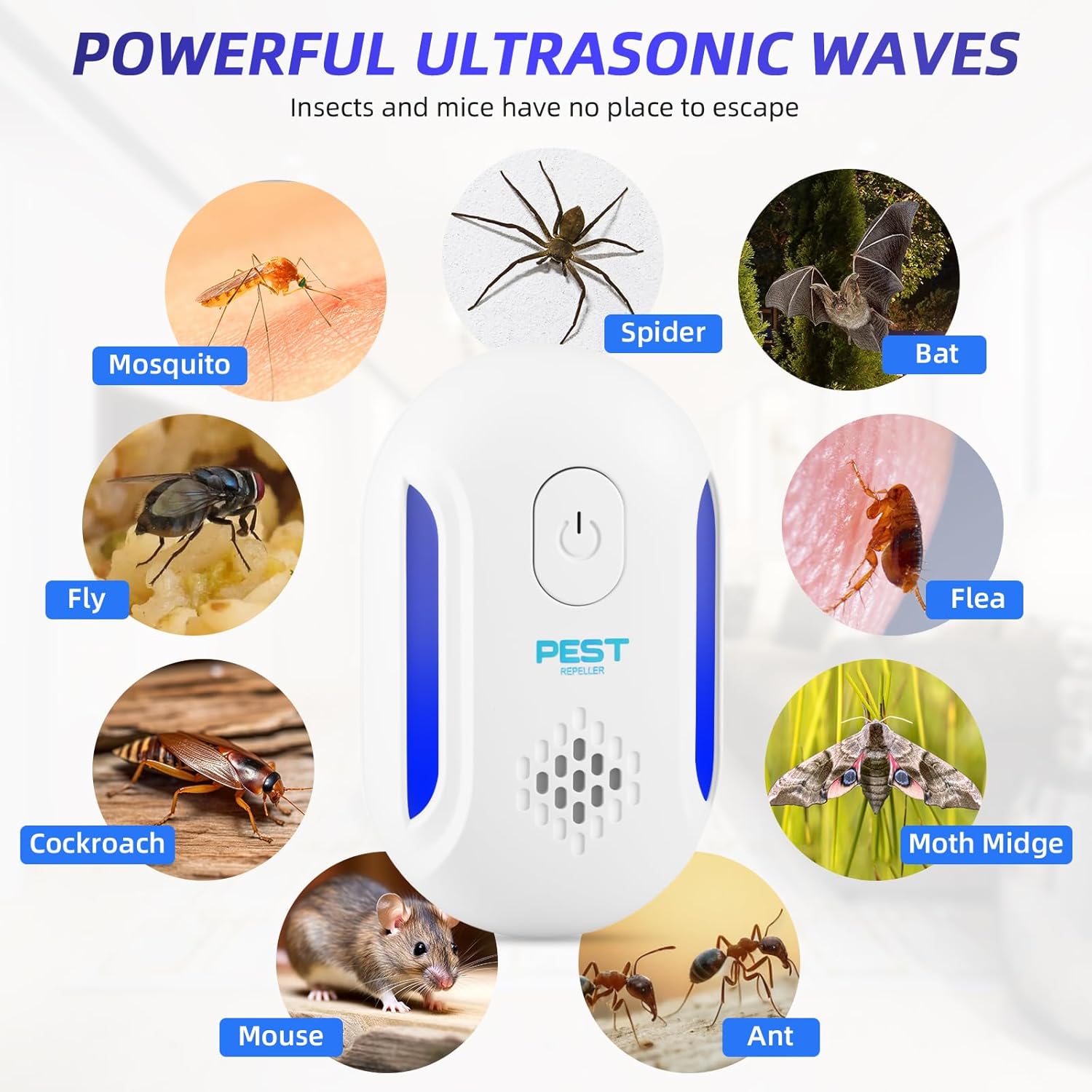 2026 Electronic Ultrasonic Pest Control Repeller Plug in for Roach Rod
