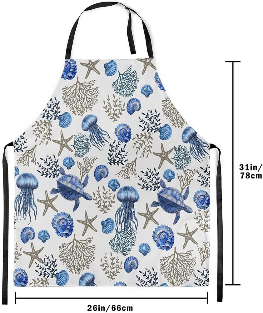 Erosebridal Tropical Apron 31x26 Summer Beach Sunset Waterproof Apron 