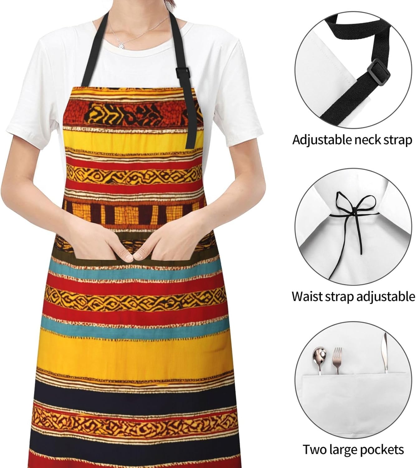 Native American Pattern print Waterproof chef's apron with pocket apron for kitchen cooking baking barbecue and gardening