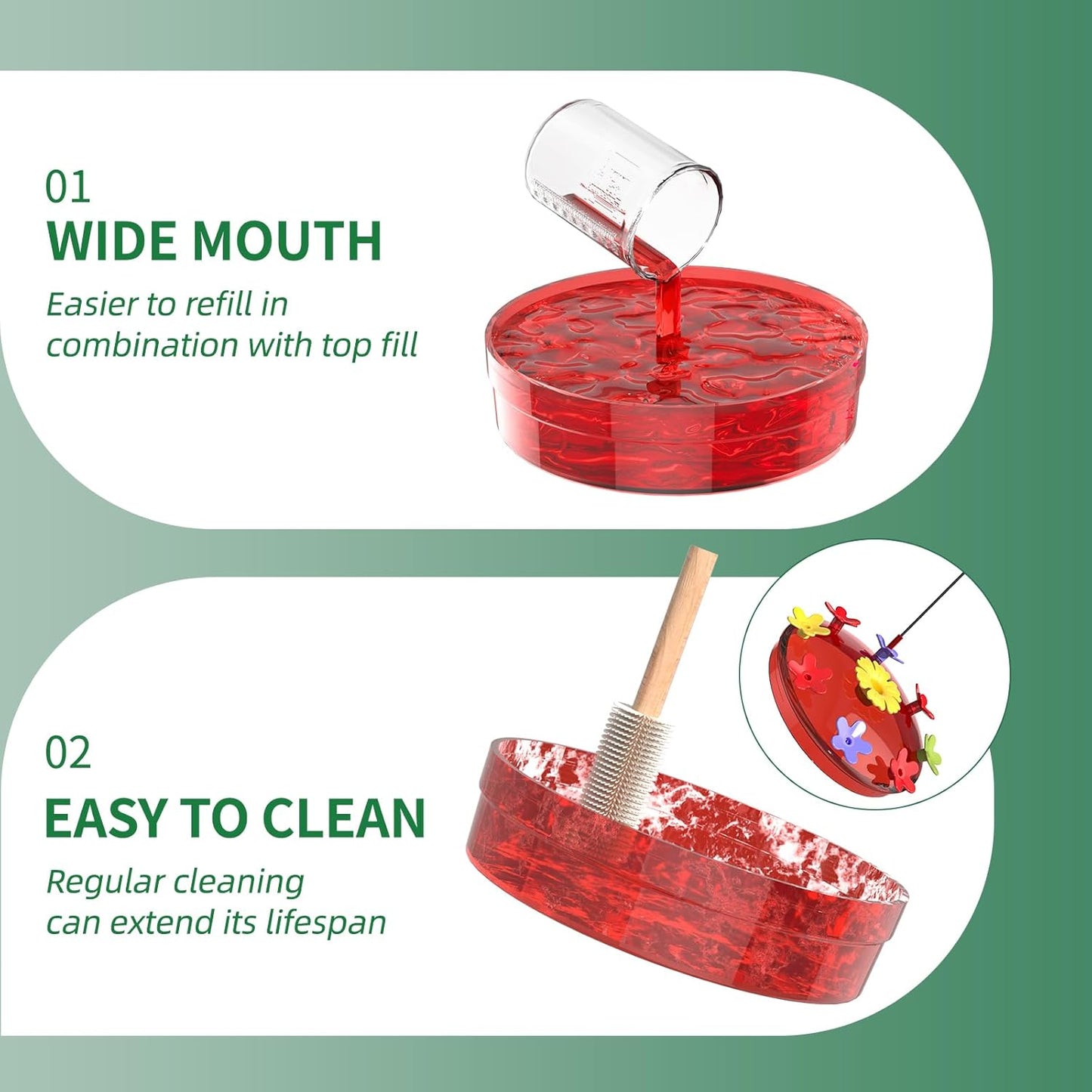 Hummingbird Feeders for Outdoors - Multi-Port, Top-Filling - Ant & Bee Proof, Ideal Garden Decor