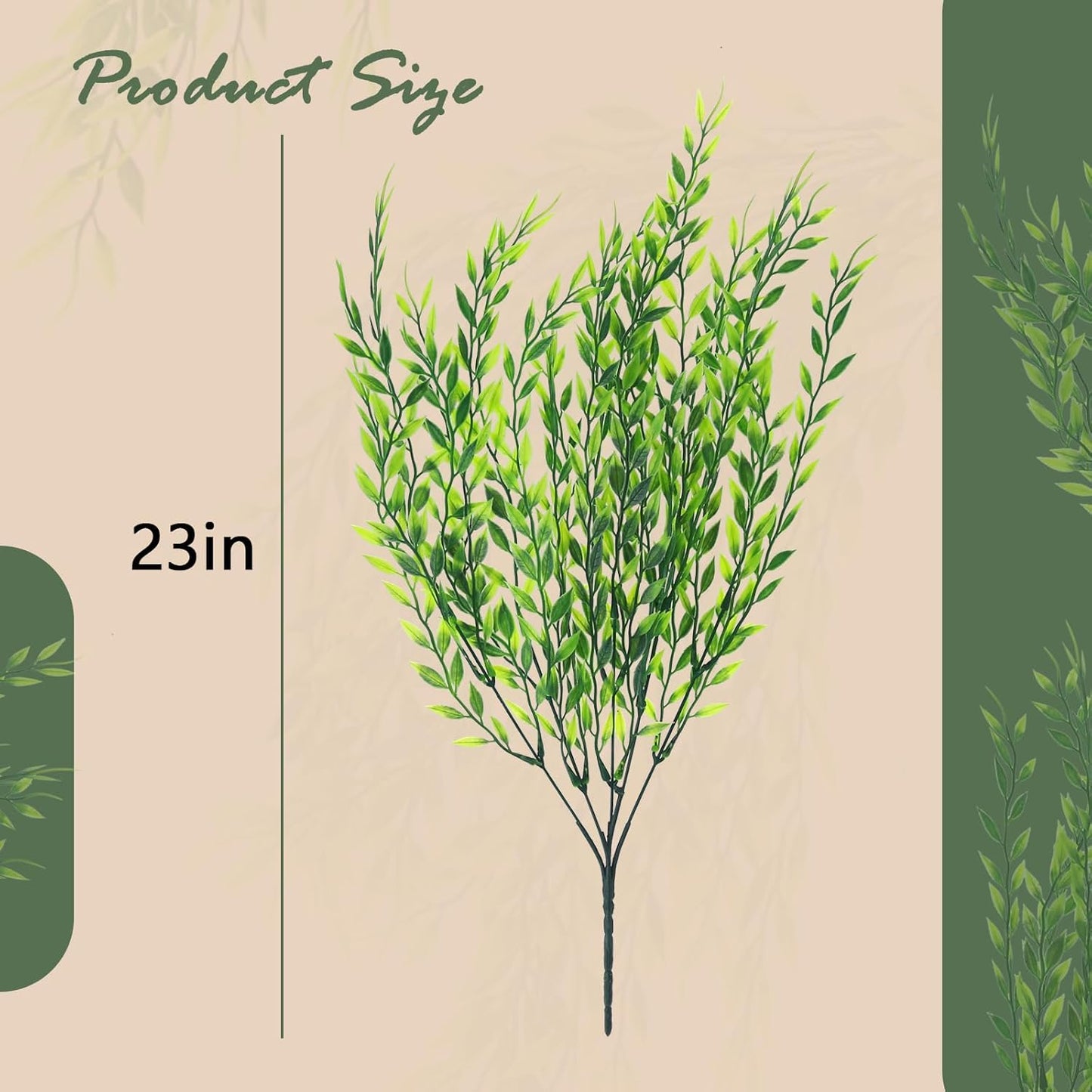 summer flower 8pack Fake Plants Weeping Willow Set Artificial Greenery Sterms Hanging Ivy Vine Plant Faux Garland Leaves UV Resistant for Outdoor Porch Party Garden Indoor Home Office Decoration