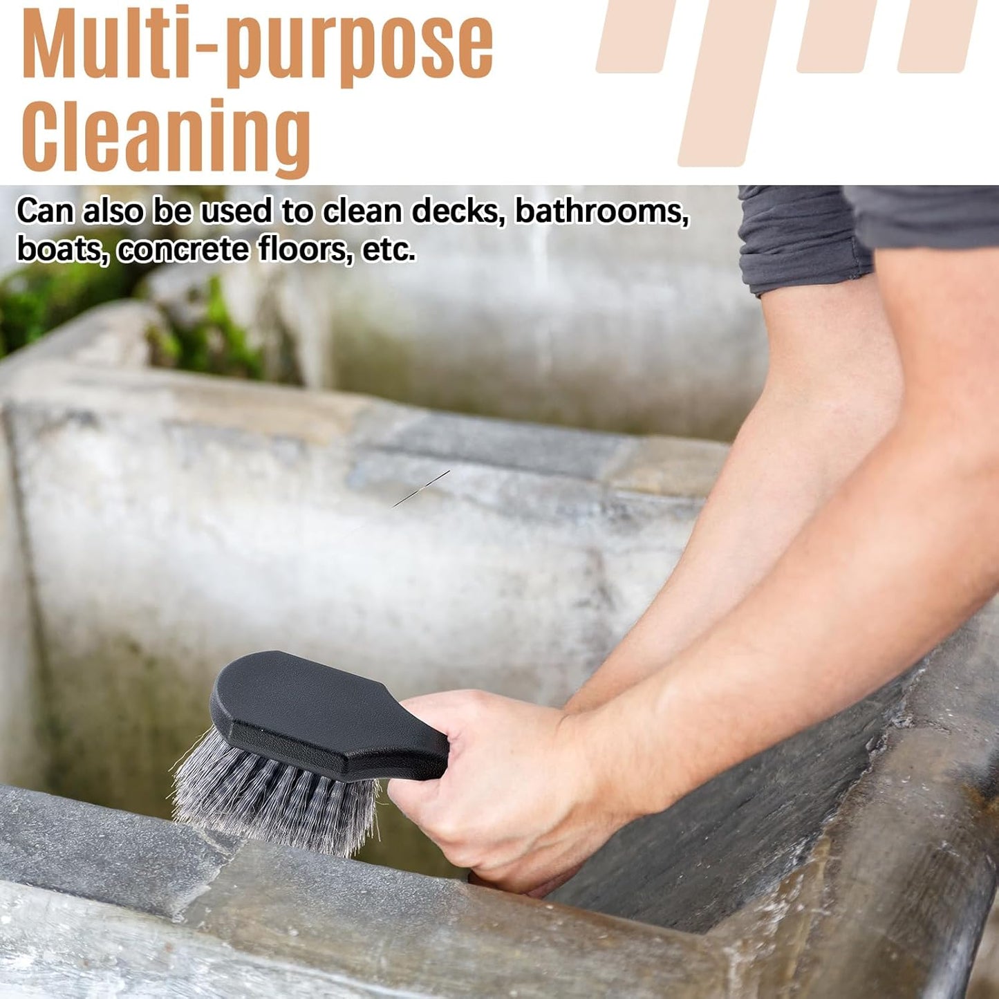 2 Pcs Bird Bath Cleaning Brush Hard Bristle Stiff Bristle Brush with Plastic Handle Utility Scrub for Bird Feeder Bath Accessories Fountain Outdoor Cleaning(Gray)