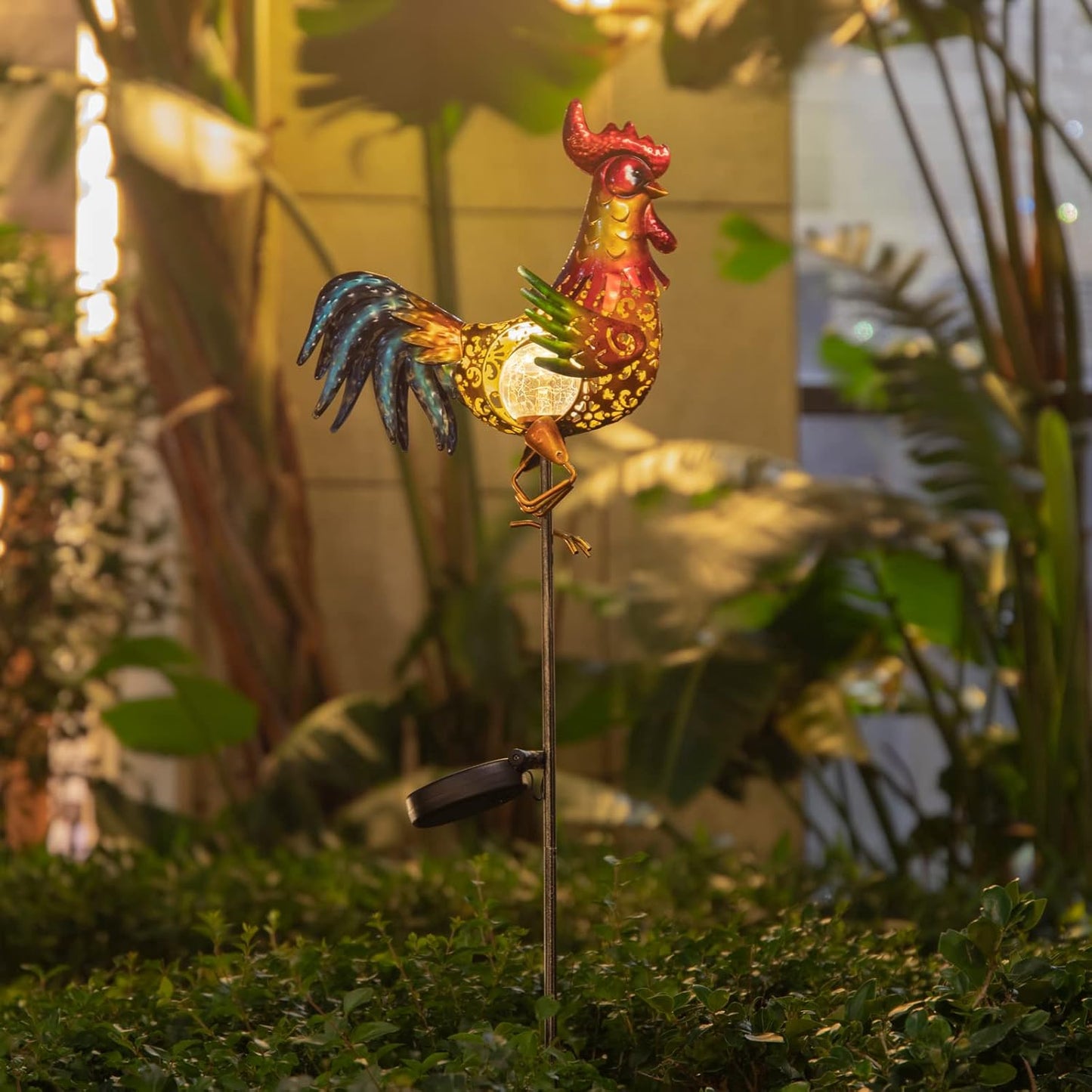 Tryme Rooster Solar Lights Outdoor Decorative Garden Statue Gifts for 