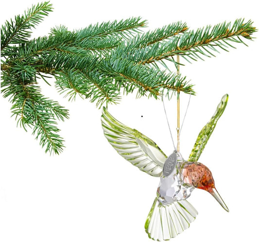 Crystal Suncatcher with Prism - Red-Throated Hummingbird Acrylic Ornament, Stunning Hummingbird Suncatcher or Bird Memorial Ornament, Includes Suction Cup, 2026 hangtag and Gift Box
