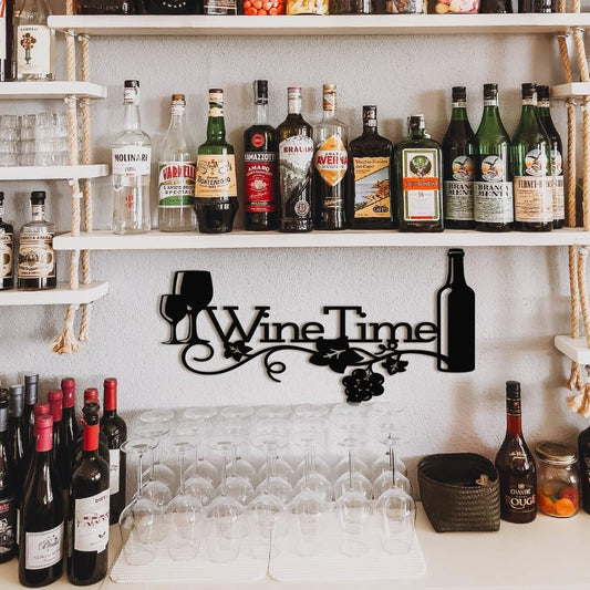 XORT Metal Wine Sign, Bar Metal Sign, Metal Kitchen Wall Decor, Vino L
