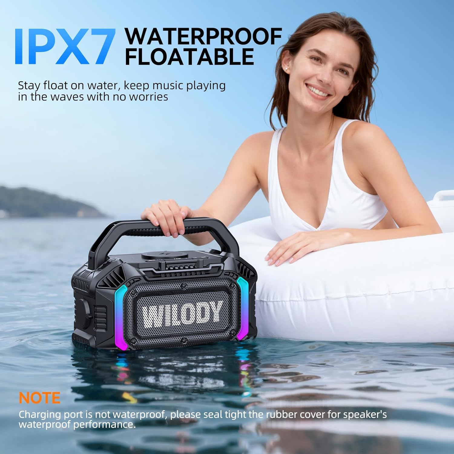 Wilody Speakers Bluetooth Wireless, 100W Loud Outdoor Speaker with Bas