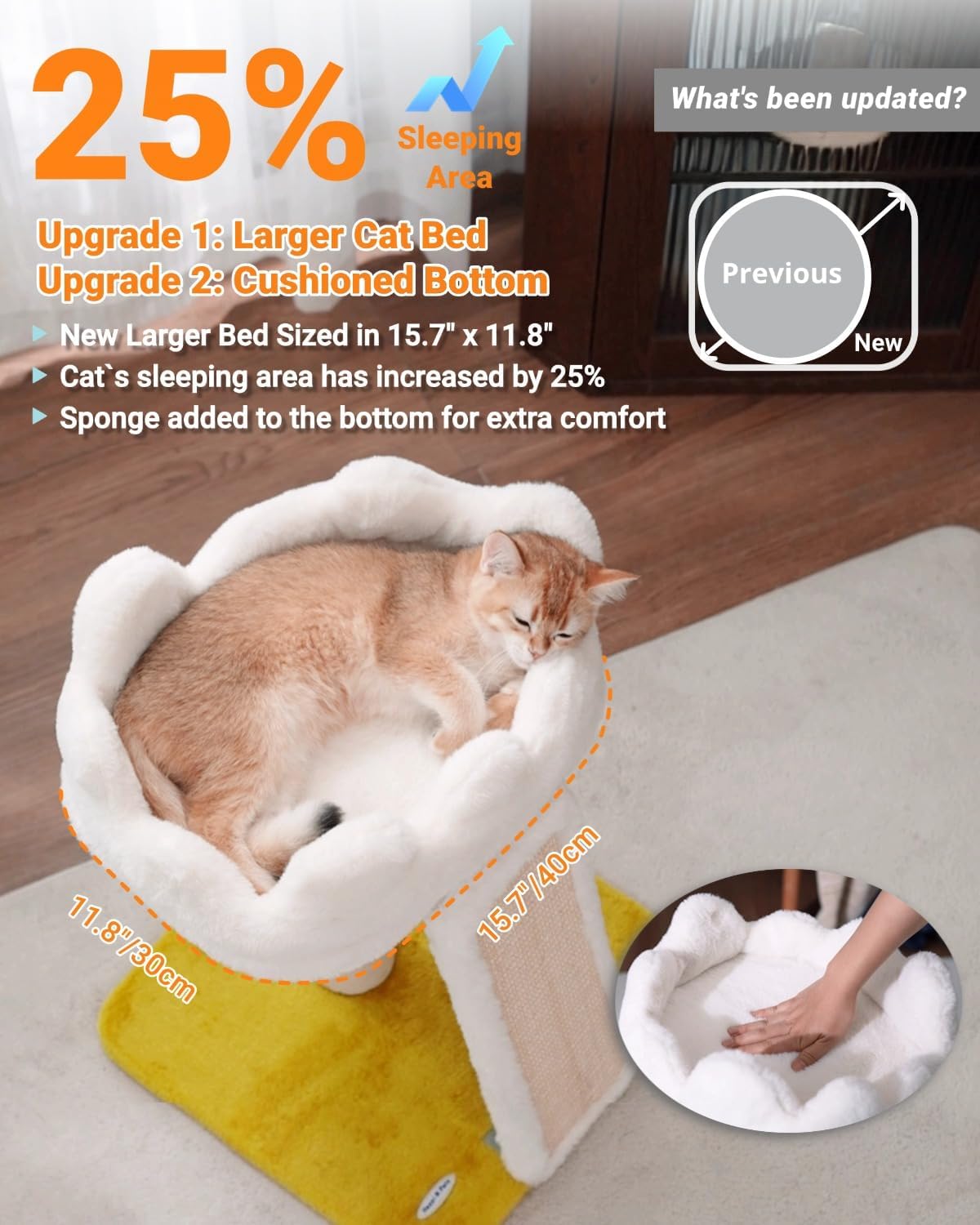 Happi N Pets New Cloud Cat Tree Tower, Cat Scratching Post with Bed, S